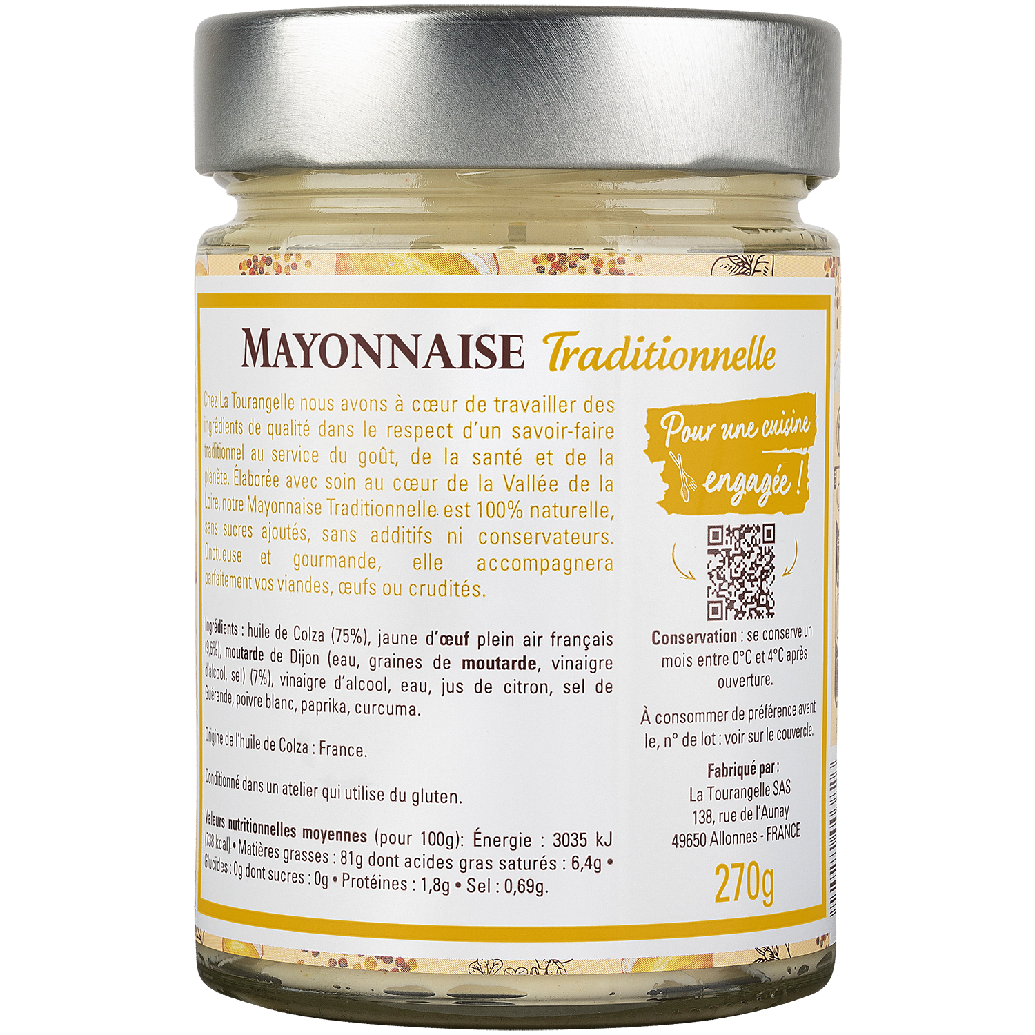 La Tourangelle - Mayonnaise traditionnelle 270 g - La Tourangelle - Imagen 2