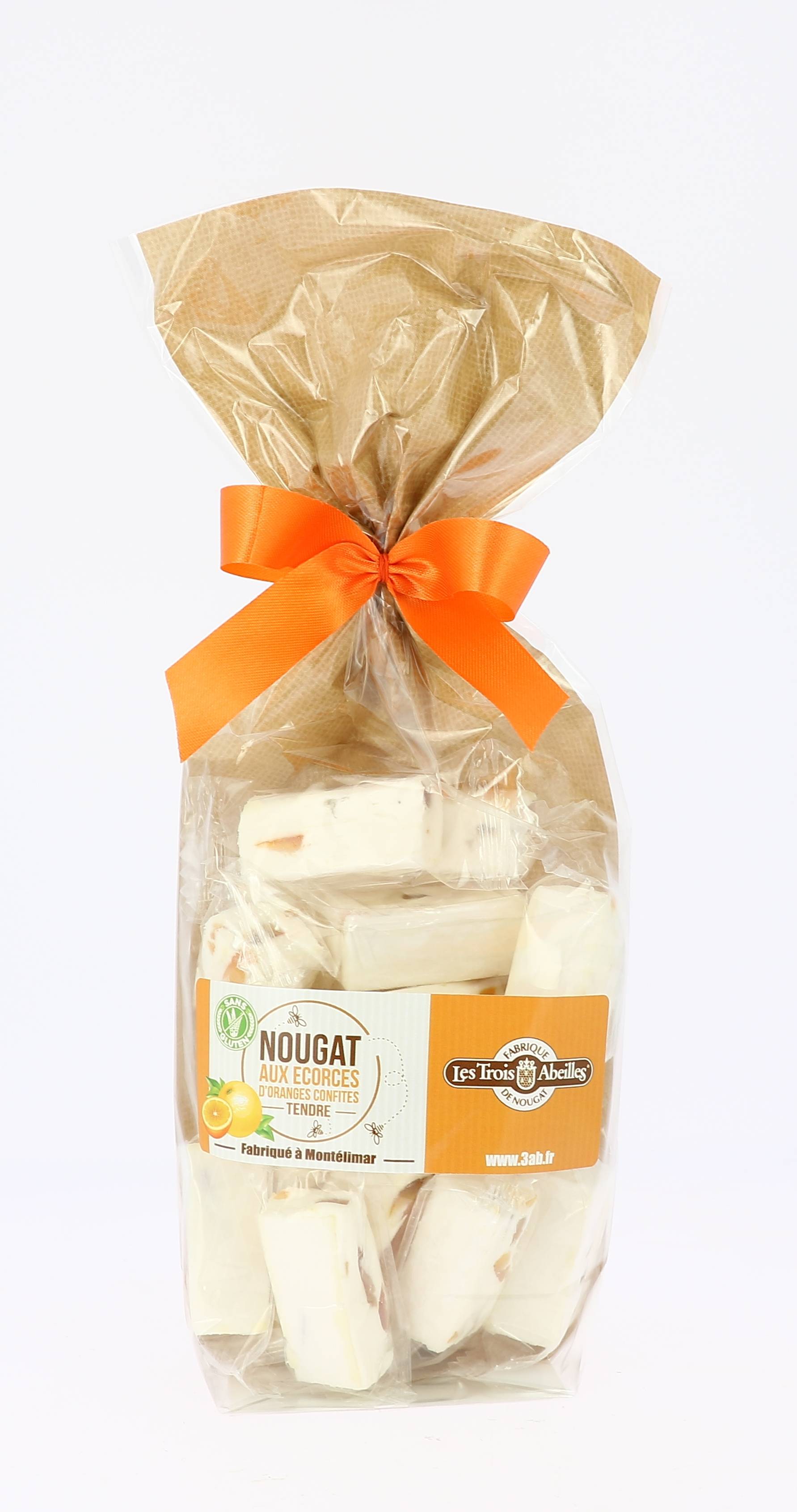 Les Trois Abeilles - Sachet de nougat tendre aux écorces d’oranges confites 150 g - Les 3 Abeilles - Imagen 1