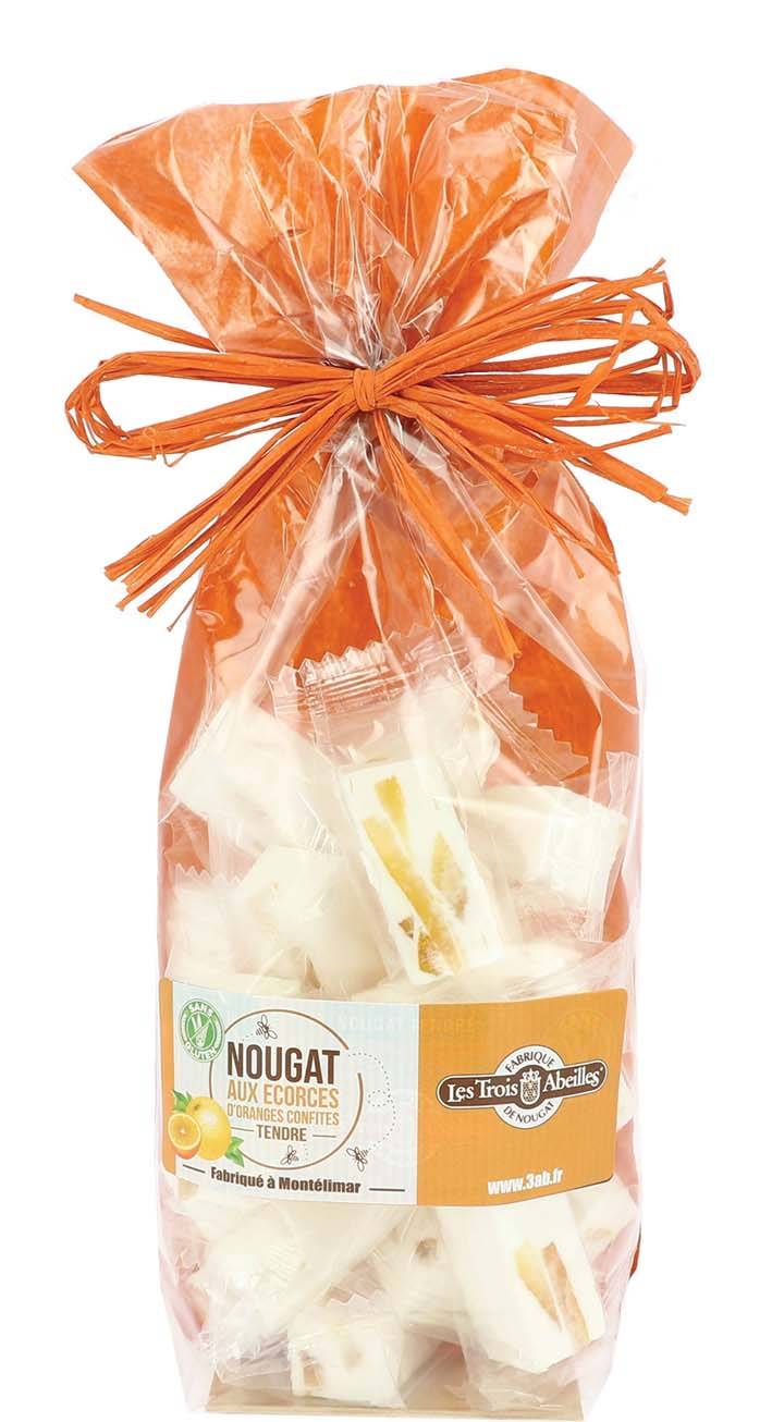 Les Trois Abeilles - Sachet de nougat tendre aux écorces d’oranges confites 150 g - Les 3 Abeilles - Imagen 2