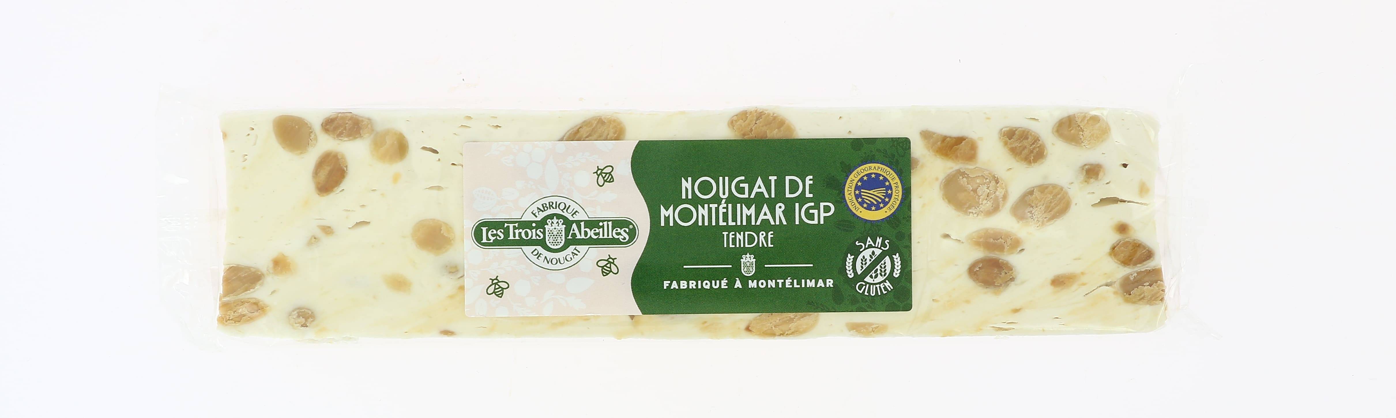 Les Trois Abeilles - Barre de Nougat de Montélimar IGP tendre 100 g - Les Trois Abeilles