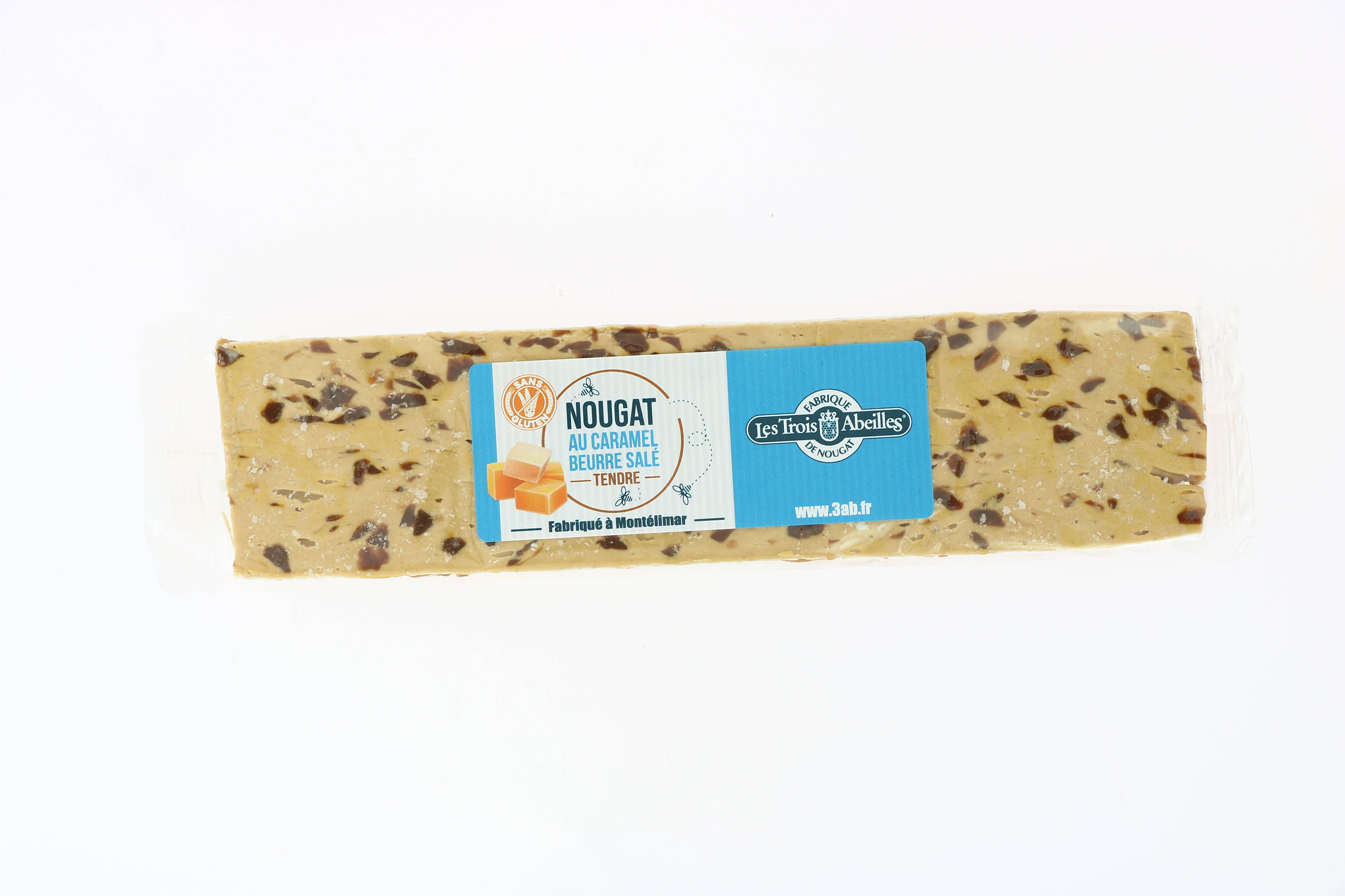 Les Trois Abeilles - Barre de nougat tendre au caramel beurre salé 100 g - Les Trois Abeilles