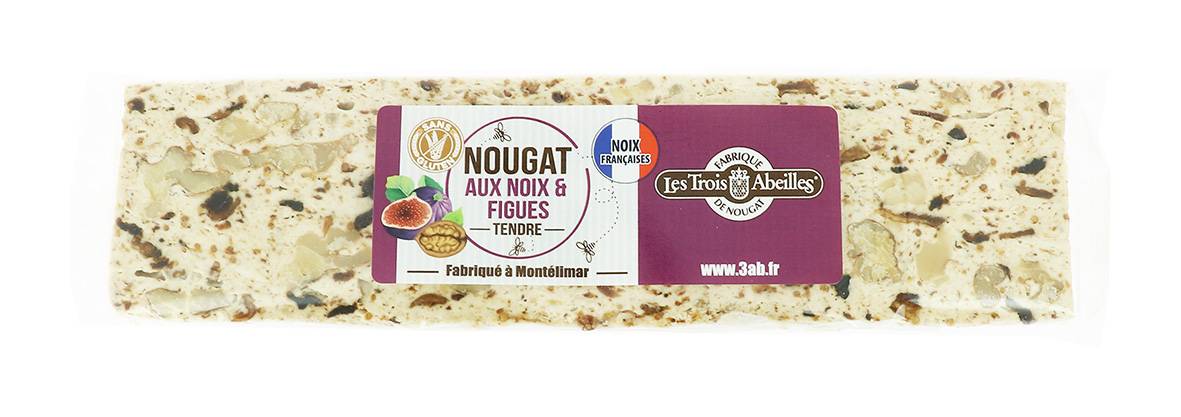 Les Trois Abeilles - Barre de nougat tendre aux noix françaises et figues 100 g - Les Trois Abeilles - Imagen 1