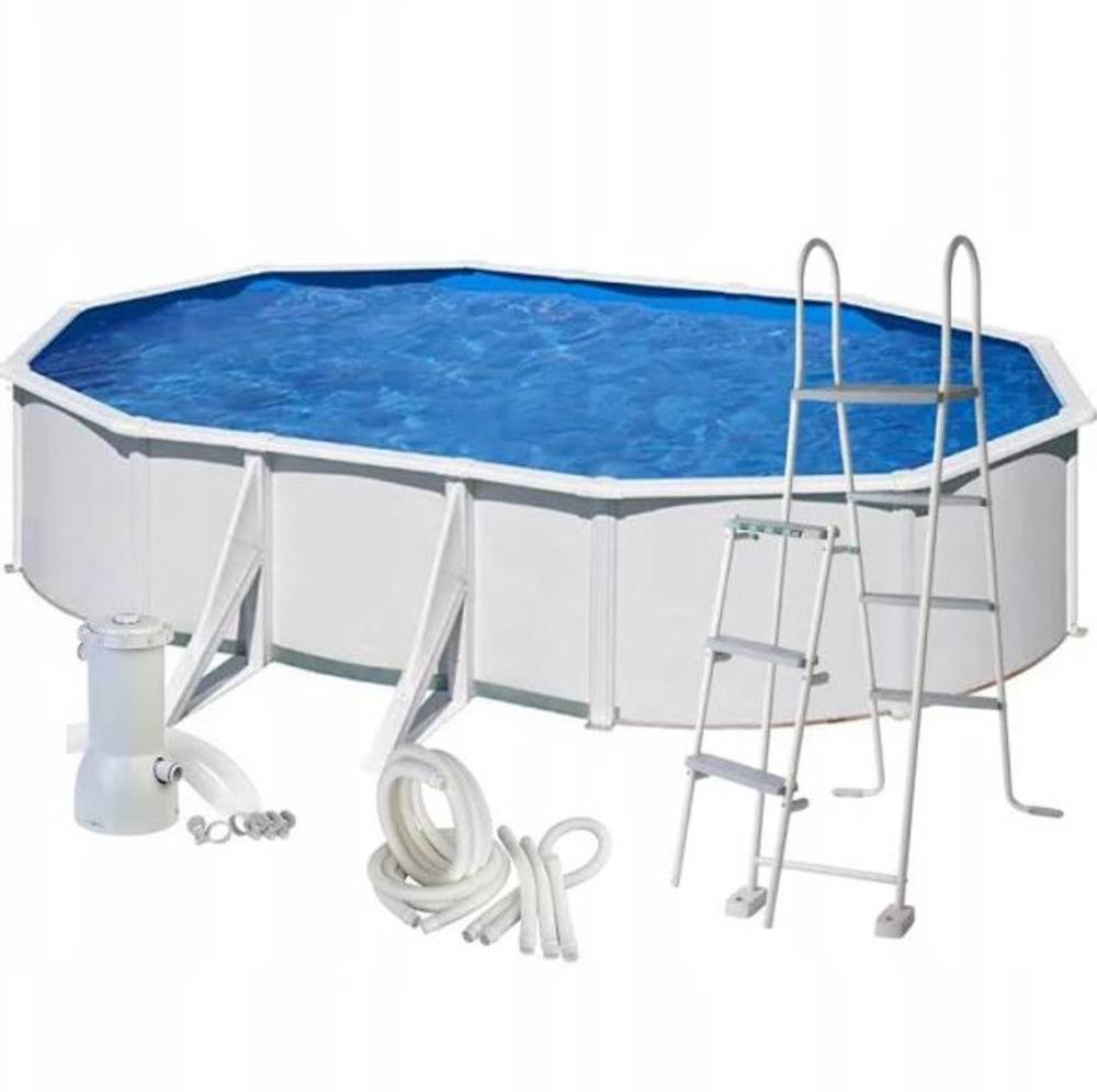 Gré - Piscine hors-sol ovale acier blanc 5,27 x 3,27 H1,22 m – GRE - Image 11