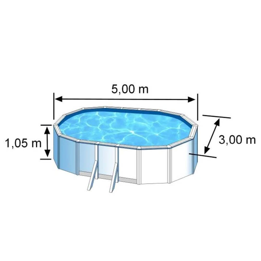 Gré - Piscine hors-sol ovale acier blanc 5,27 x 3,27 H1,22 m – GRE - Image 8