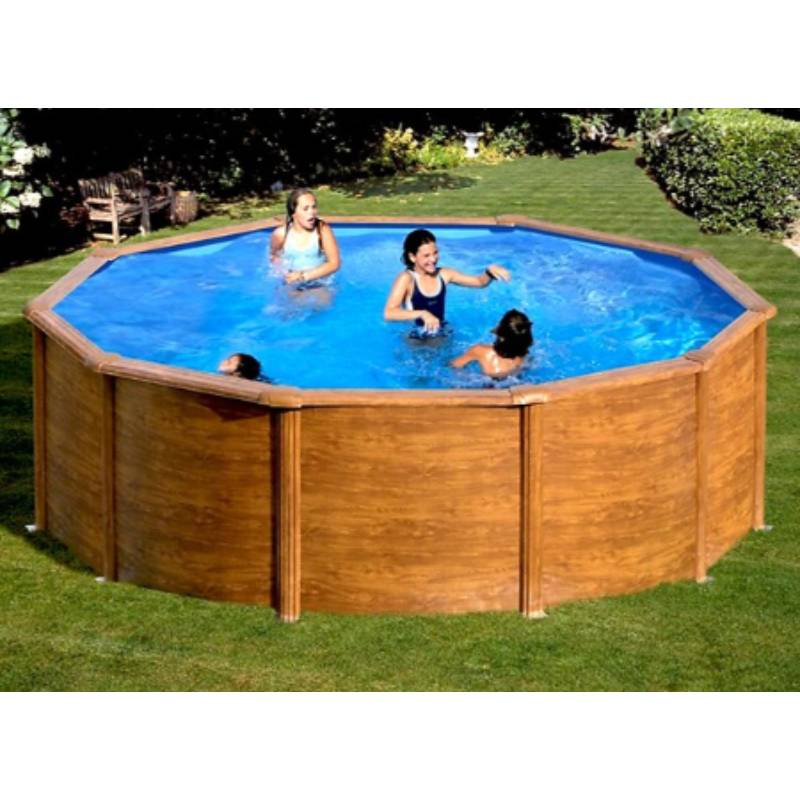 Gré - Piscine hors-sol acier aspect bois ronde Ø 3,20 m H 1,22 m modèle Sicilia - GRE - Image 6
