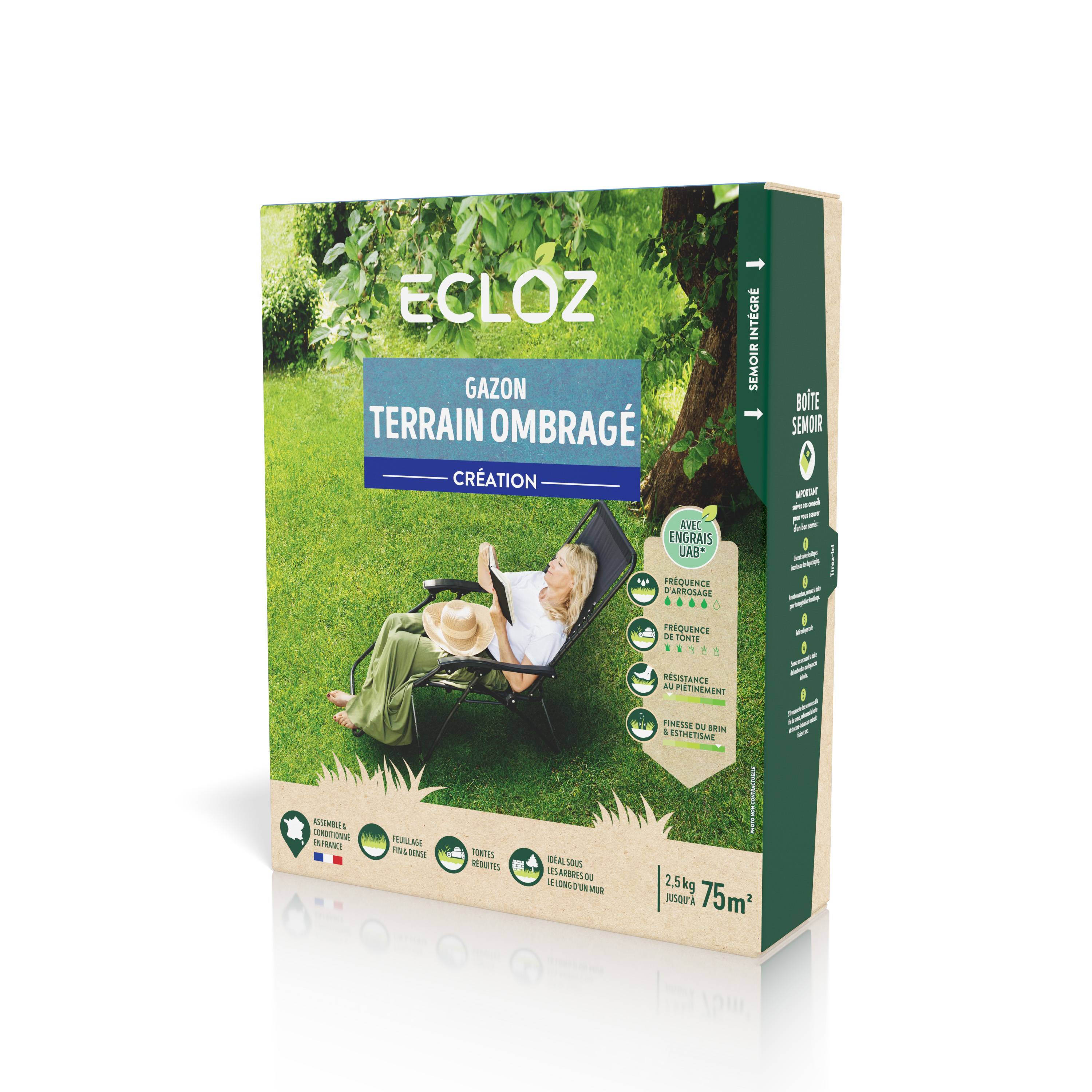 Ecloz - Gazon terrain ombragé 2,5 kg