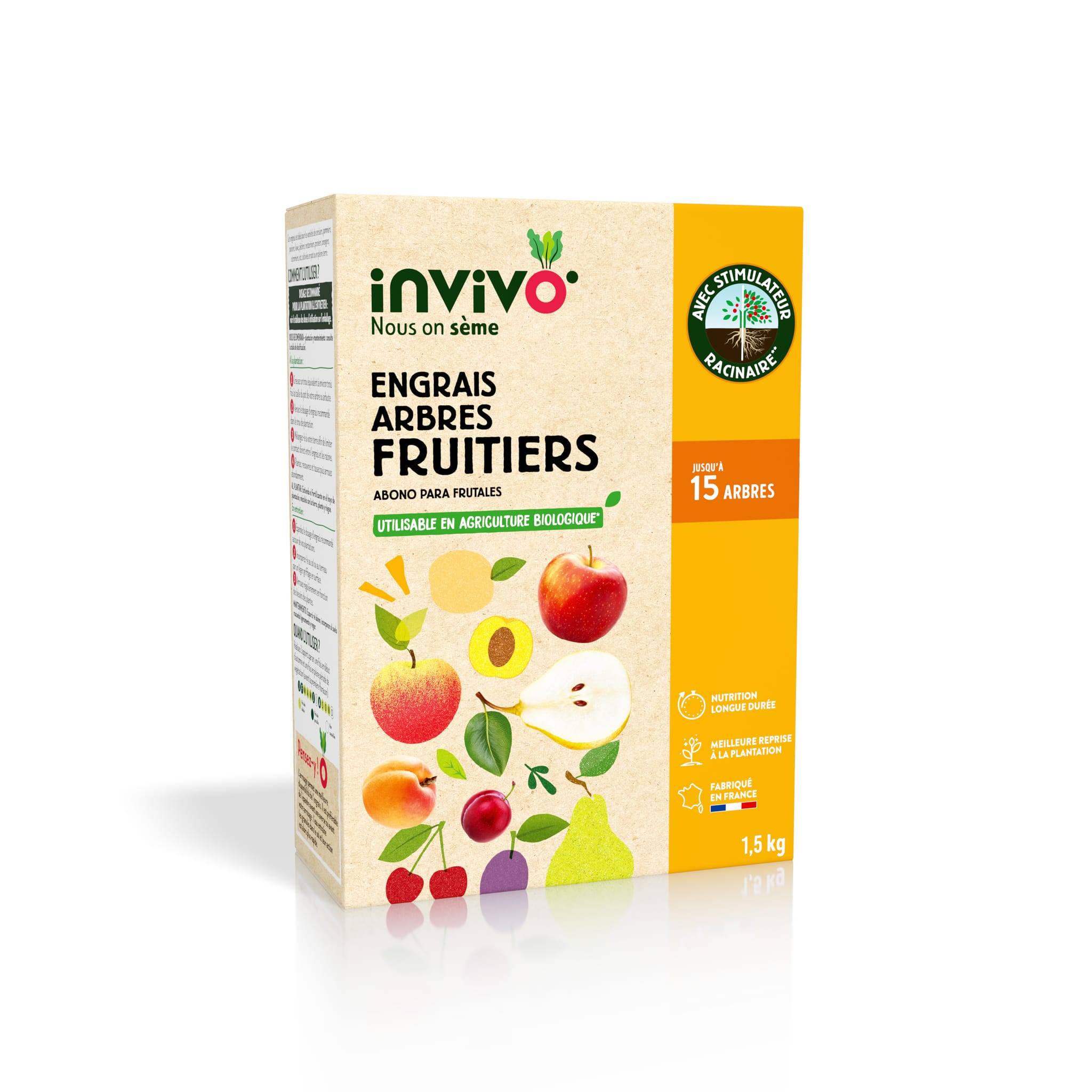 Invivo Nous On Sème - Engrais Arbres fruitiers Boîte 1,5kg - INVIVO Nous on sème