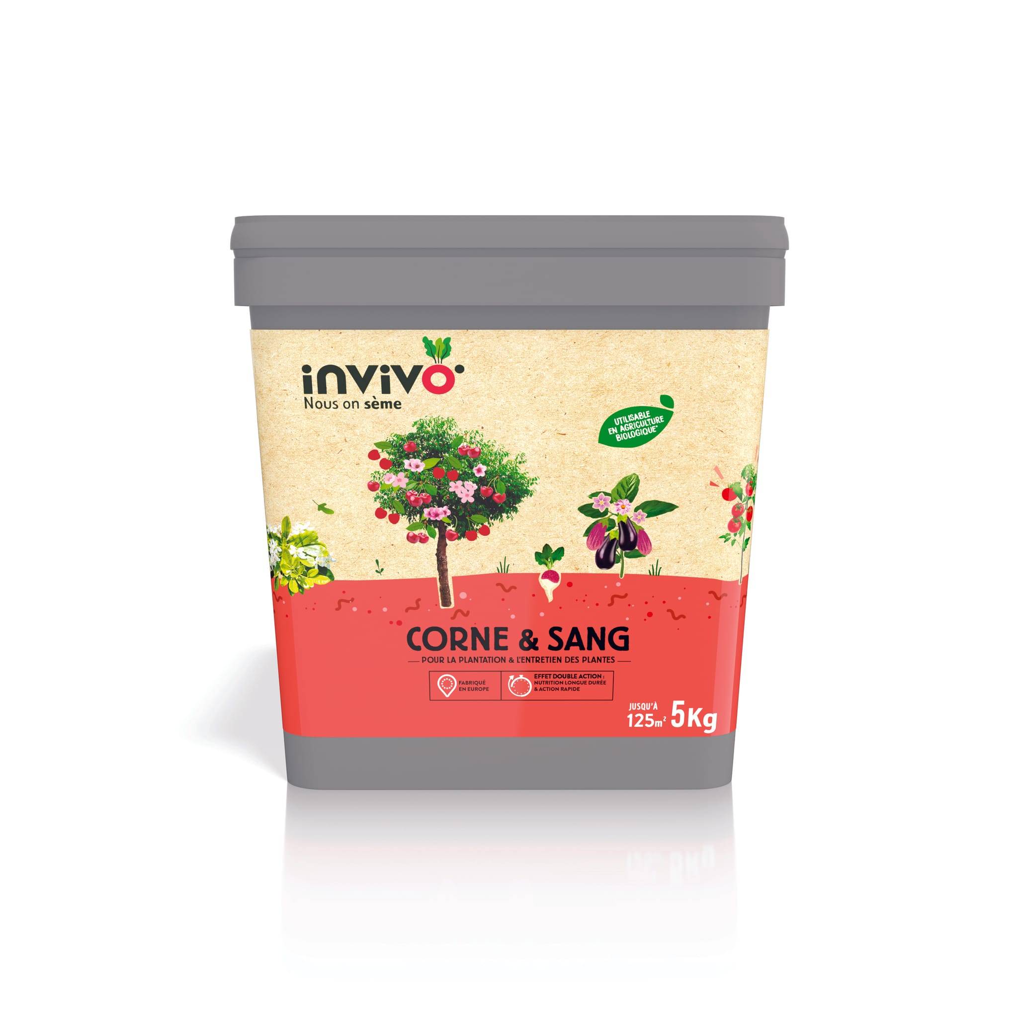 Invivo Nous On Sème - Fertilizante Cuerno & Sangre Cubo 5kg - INVIVO Nosotros sembramos