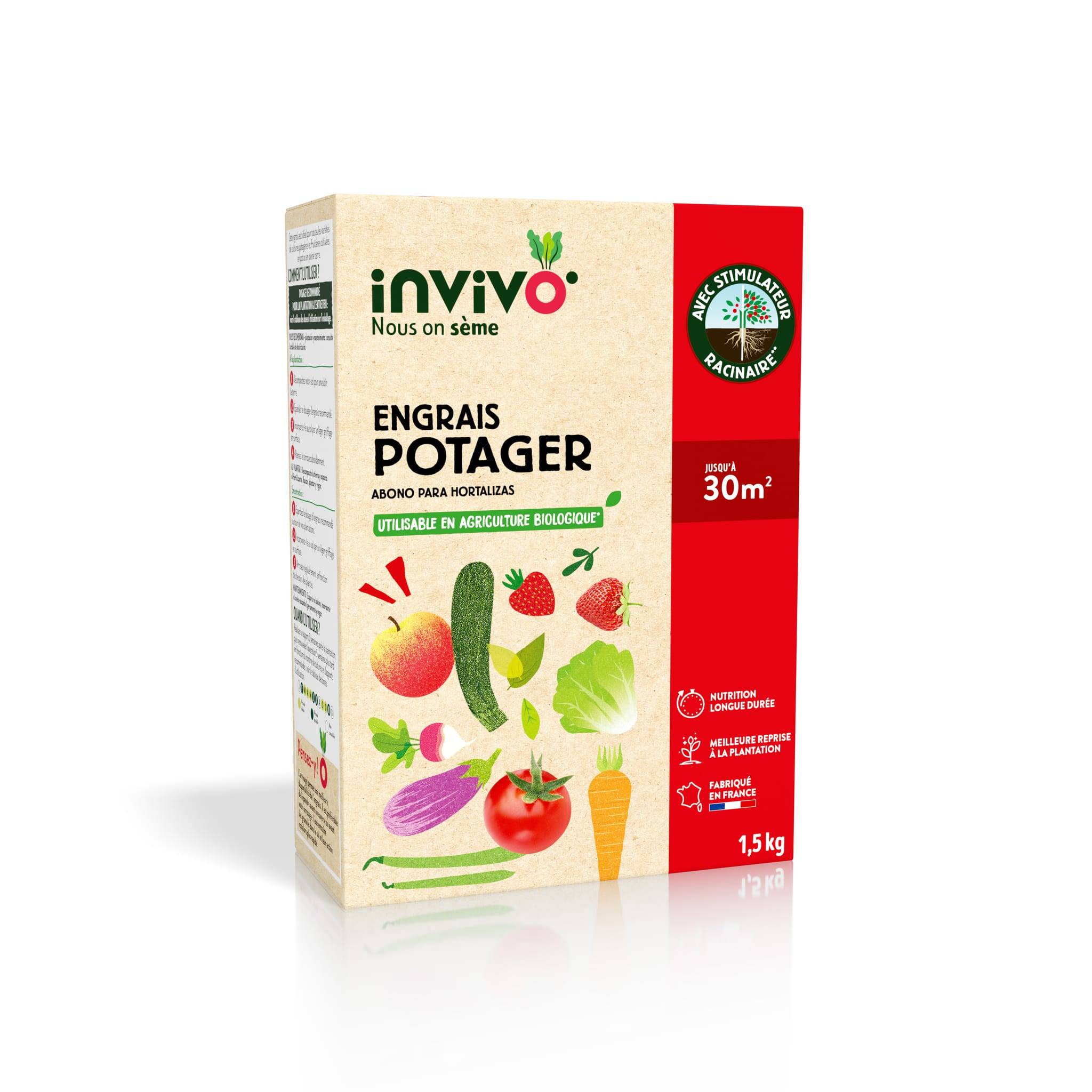 Invivo Nous On Sème - Engrais Potager Boîte de 1,5 kg - INVIVO Nous on sème