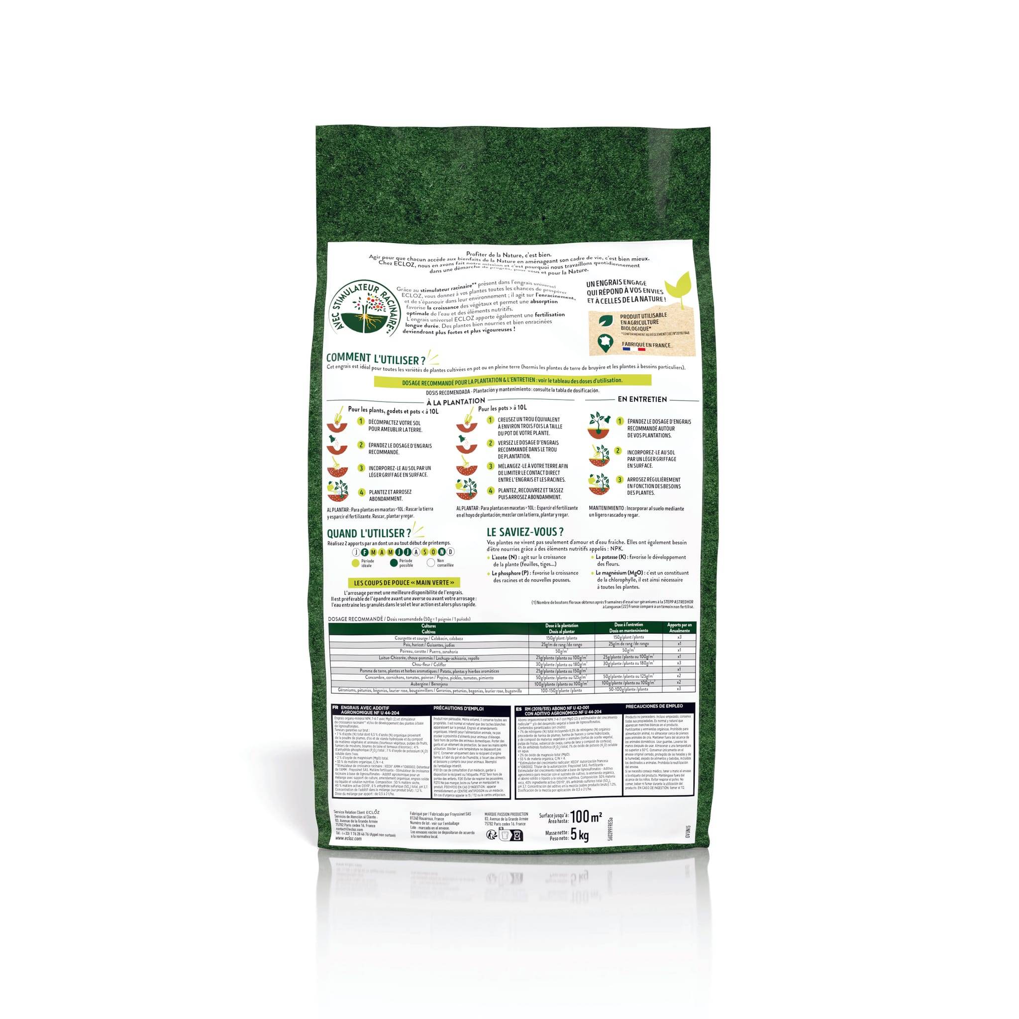 Ecloz - Fertilizante Universal con simulador de raíz 5kg - ECLOZ - Imagen 2