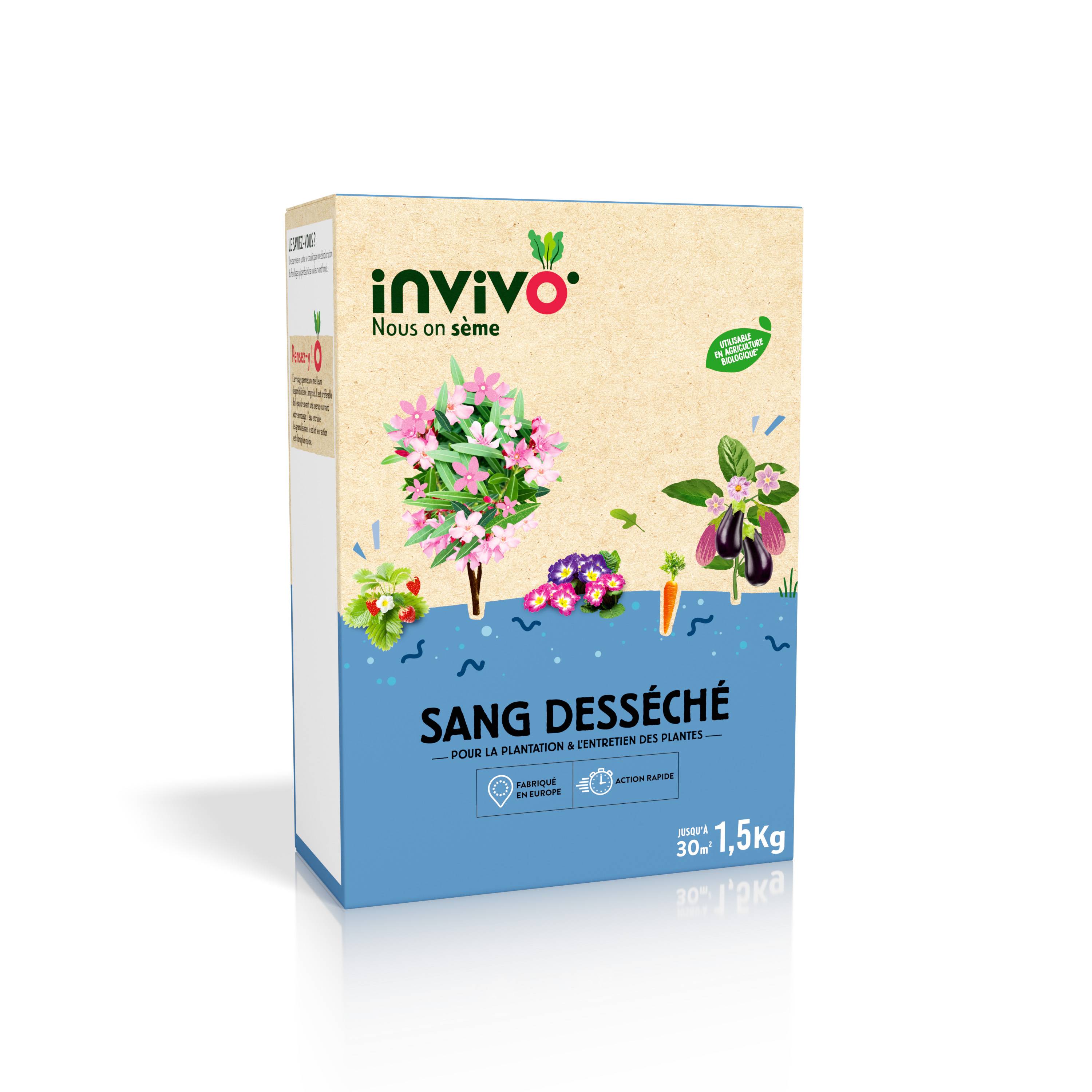 Invivo Nous On Sème - Engrais Sang Boîte 1,5kg - INVIVO Nous on sème - Imagen 1