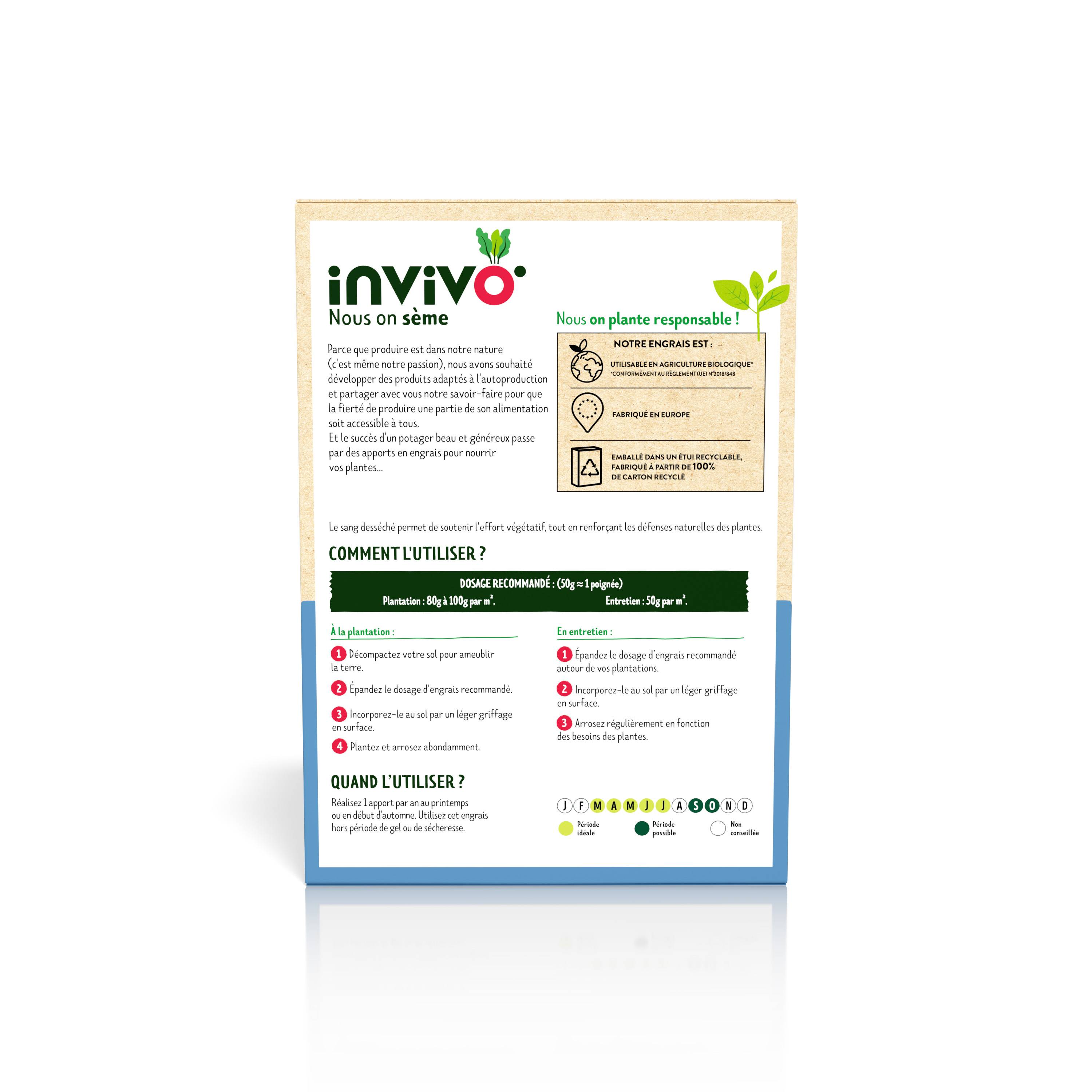 Invivo Nous On Sème - Engrais Sang Boîte 1,5kg - INVIVO Nous on sème - Imagen 2