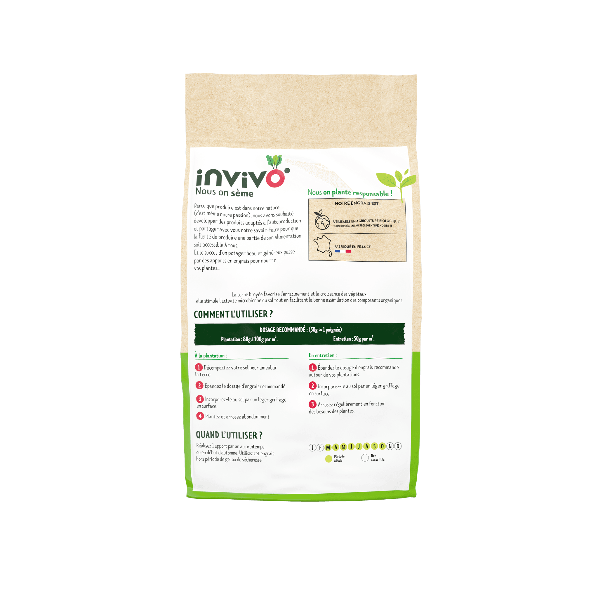 Invivo Nous On Sème - Engrais Corne broyée Sac 5kg - INVIVO Nous on sème - Imagen 2