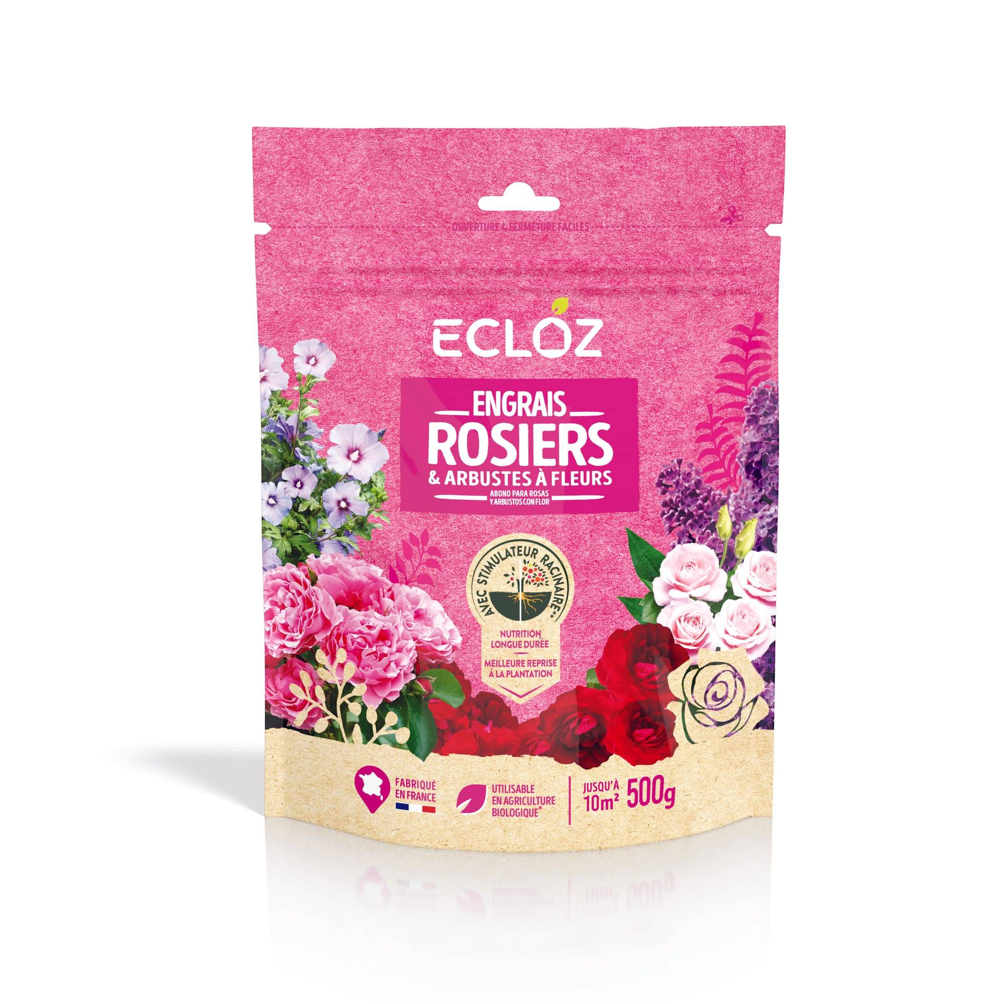 Ecloz - Engrais Rosiers & Arbustes à fleurs Doypack 500g - ECLOZ