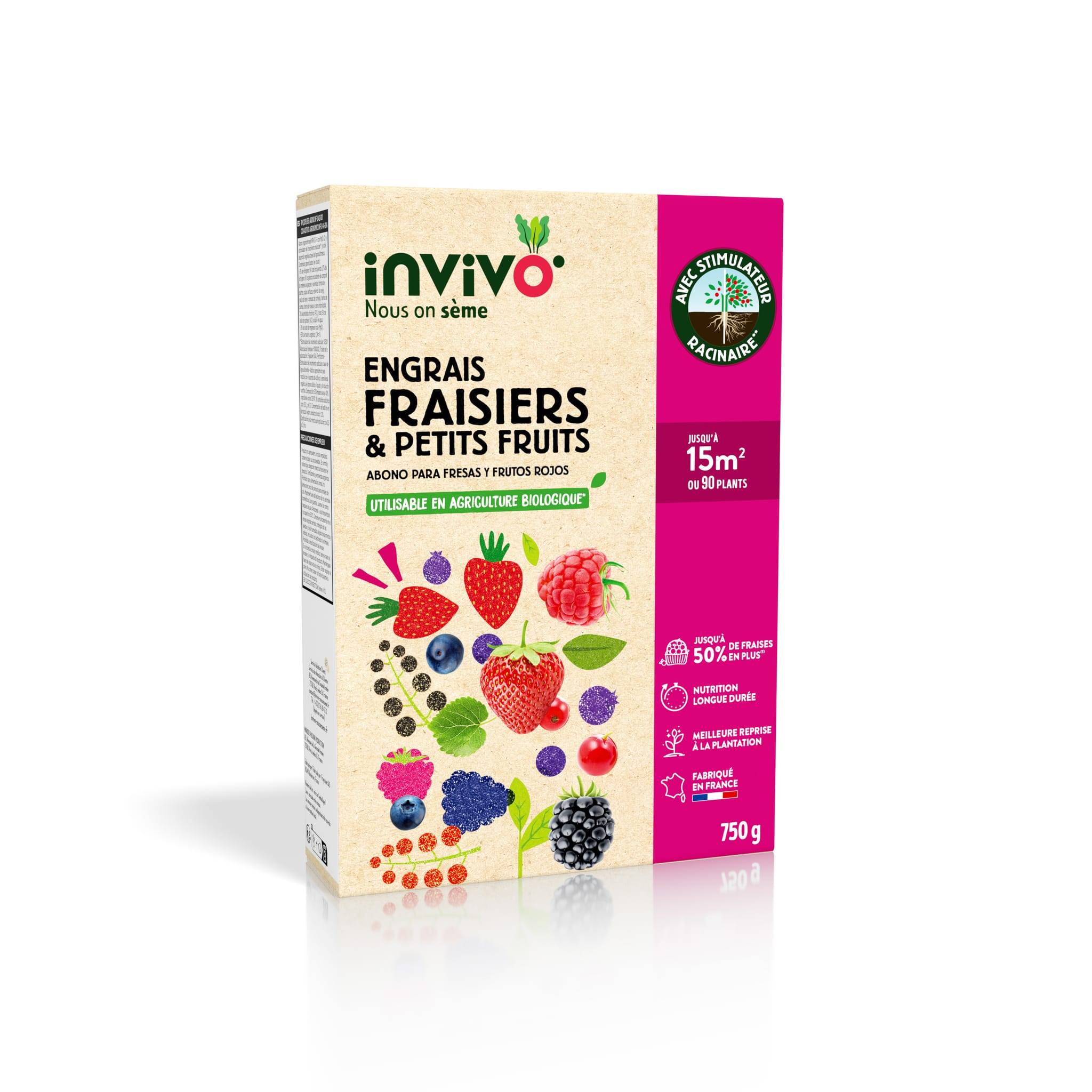 Invivo Nous On Sème - Engrais Fraisiers & Petits fruits 750 g - INVIVO Nous on sème