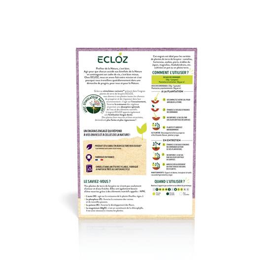 Ecloz - Engrais Plantes de terre de bruyère Boîte 750g - ECLOZ - Image 2