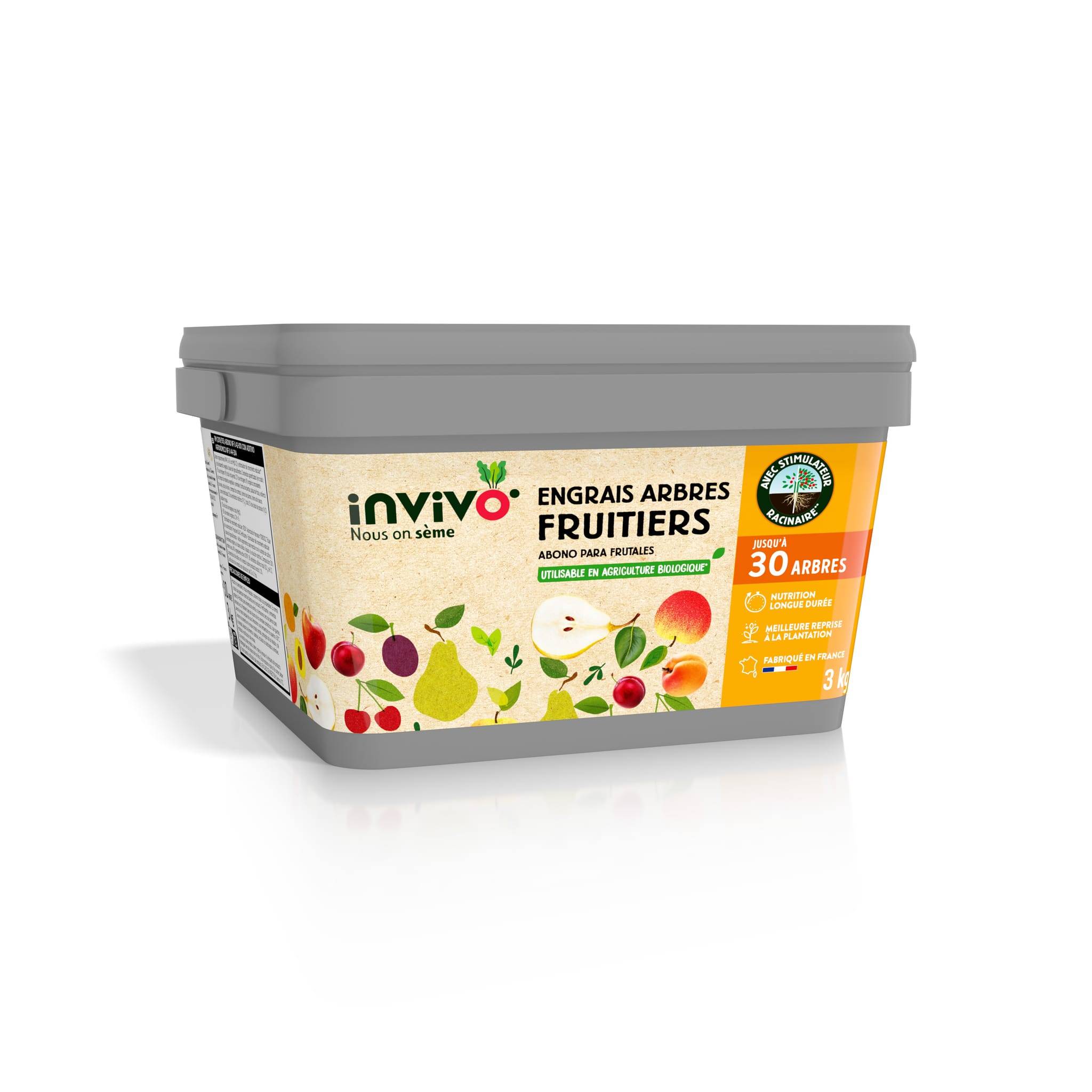 Invivo Nous On Sème - Engrais Arbres fruitiers Seau  3kg - INVIVO Nous on sème - Image 1