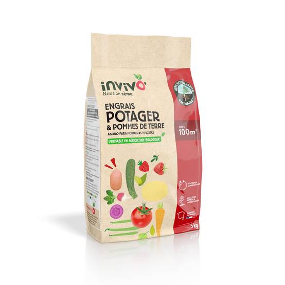 Invivo Nous On Sème - Engrais Potager et Pommes de terre Sac 5kg - INVIVO Nous on sème - Image 1