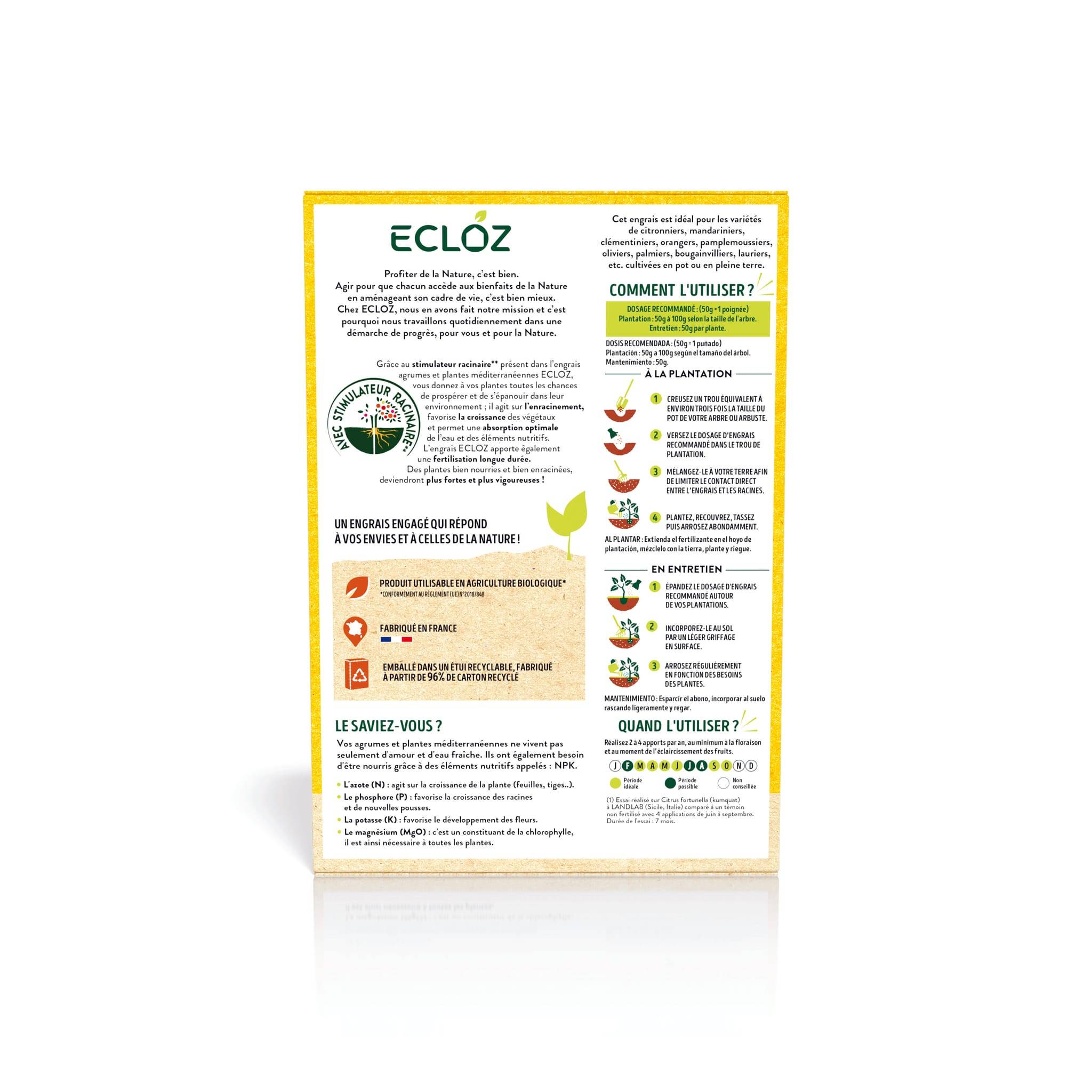 Ecloz - Engrais Agrumes & Plantes méditerranéennes Boîte 750g - ECLOZ - Image 2