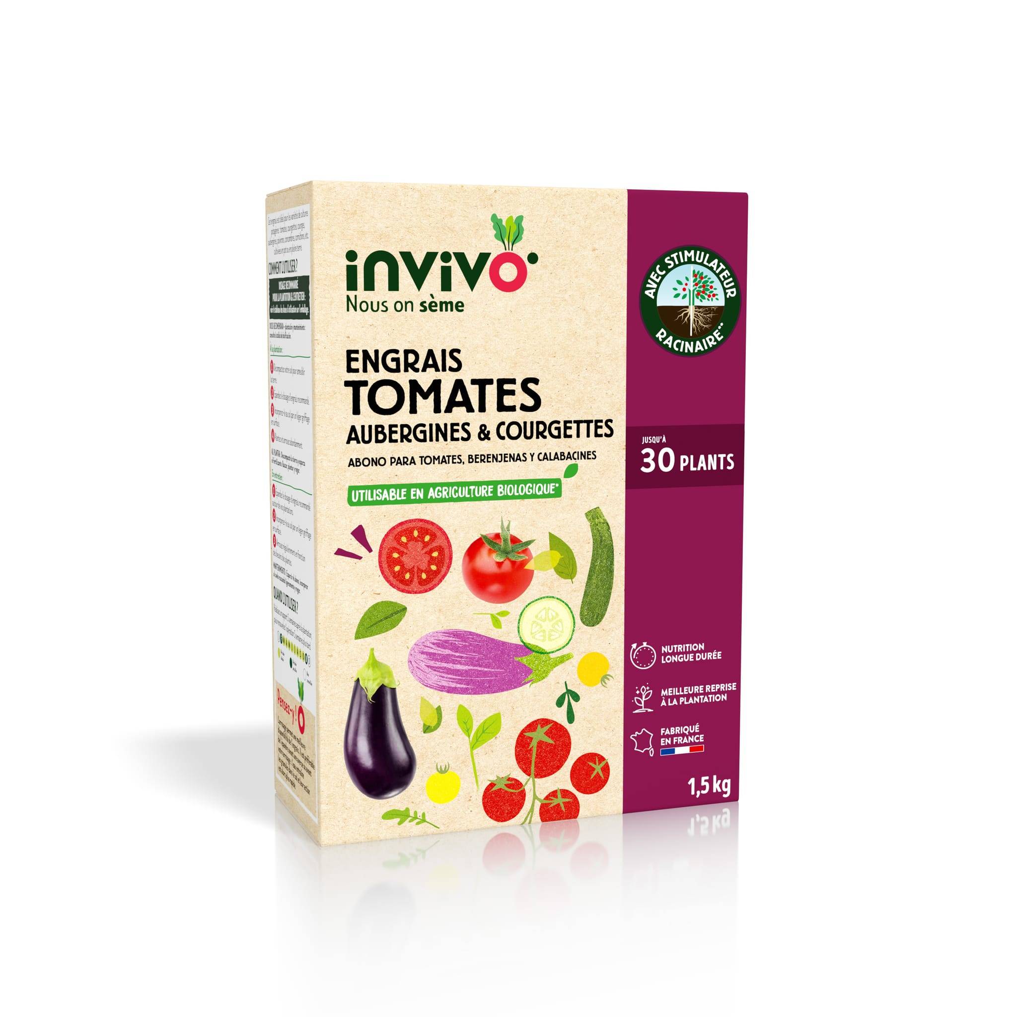 Invivo Nous On Sème - Engrais Tomates/Aubergines/Courgettes 1,5kg - INVIVO Nous on sème