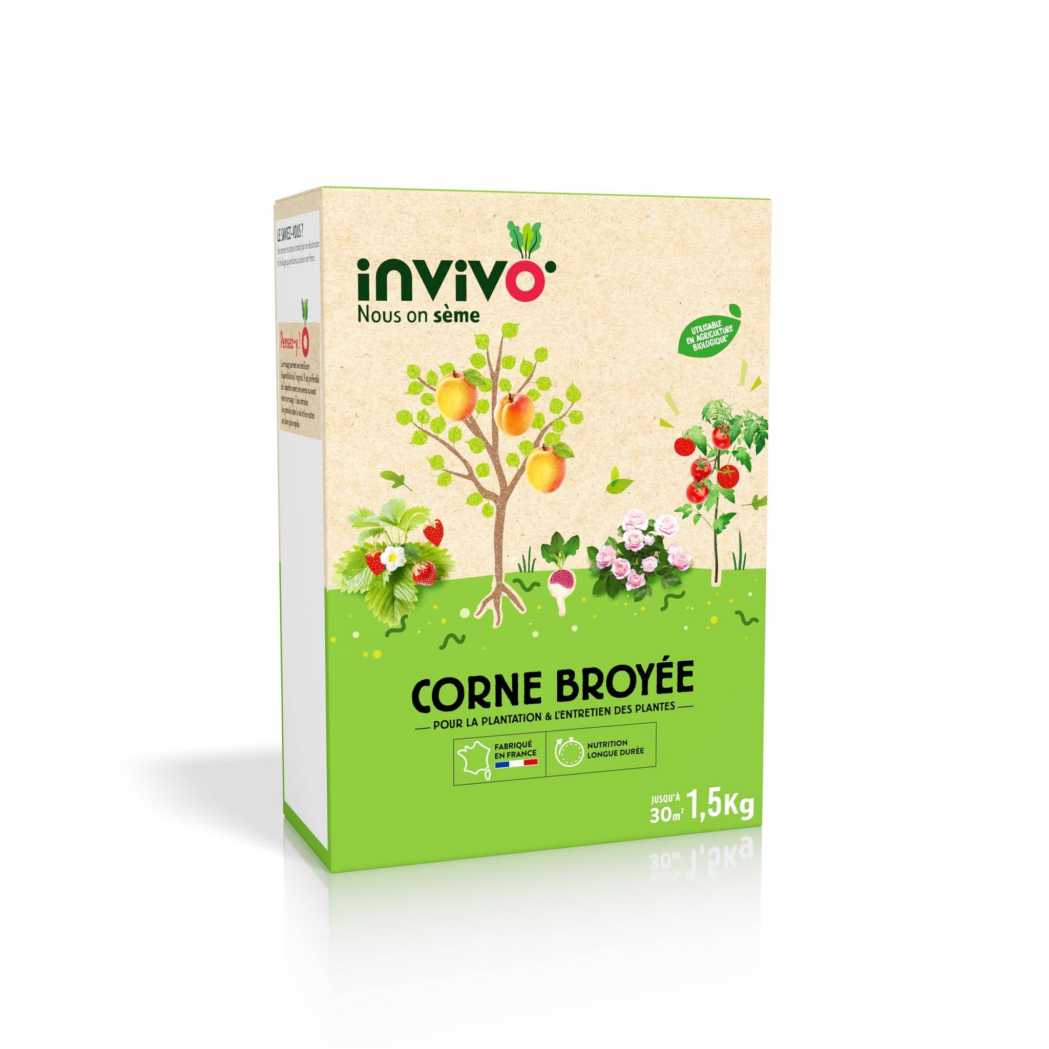 Invivo Nous On Sème - Engrais Corne broyée Boîte 1,5kg - INVIVO Nous on sème - Imagen 1