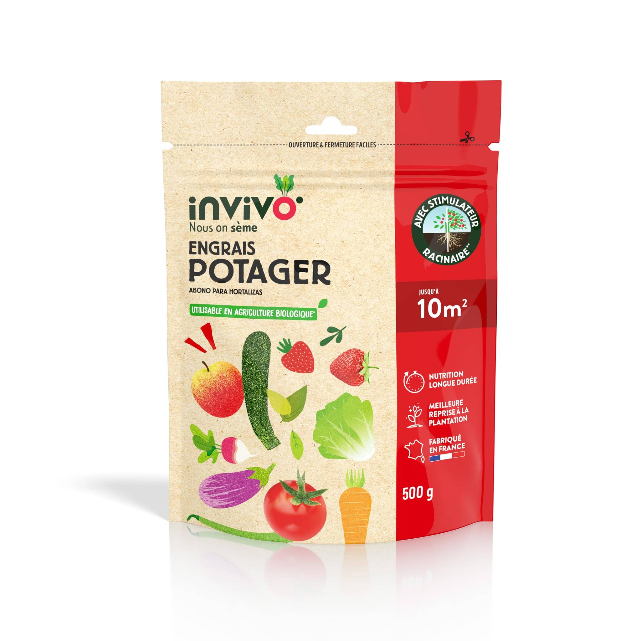 Invivo Nous On Sème - Engrais Potager Doypack 500 g - Invivo Nous on sème - Image 1