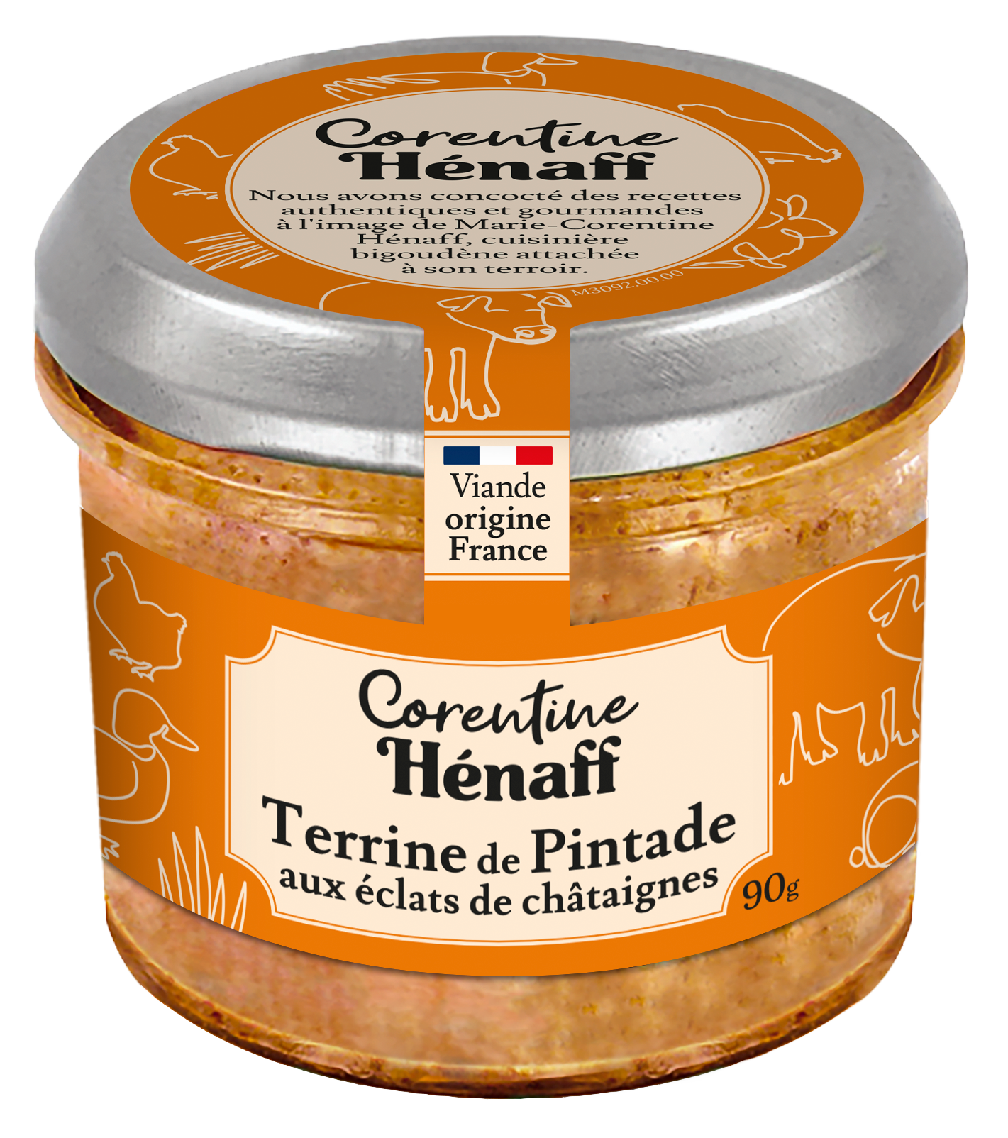 Terrine de pintade aux cranberries et épices de Noël 90g
