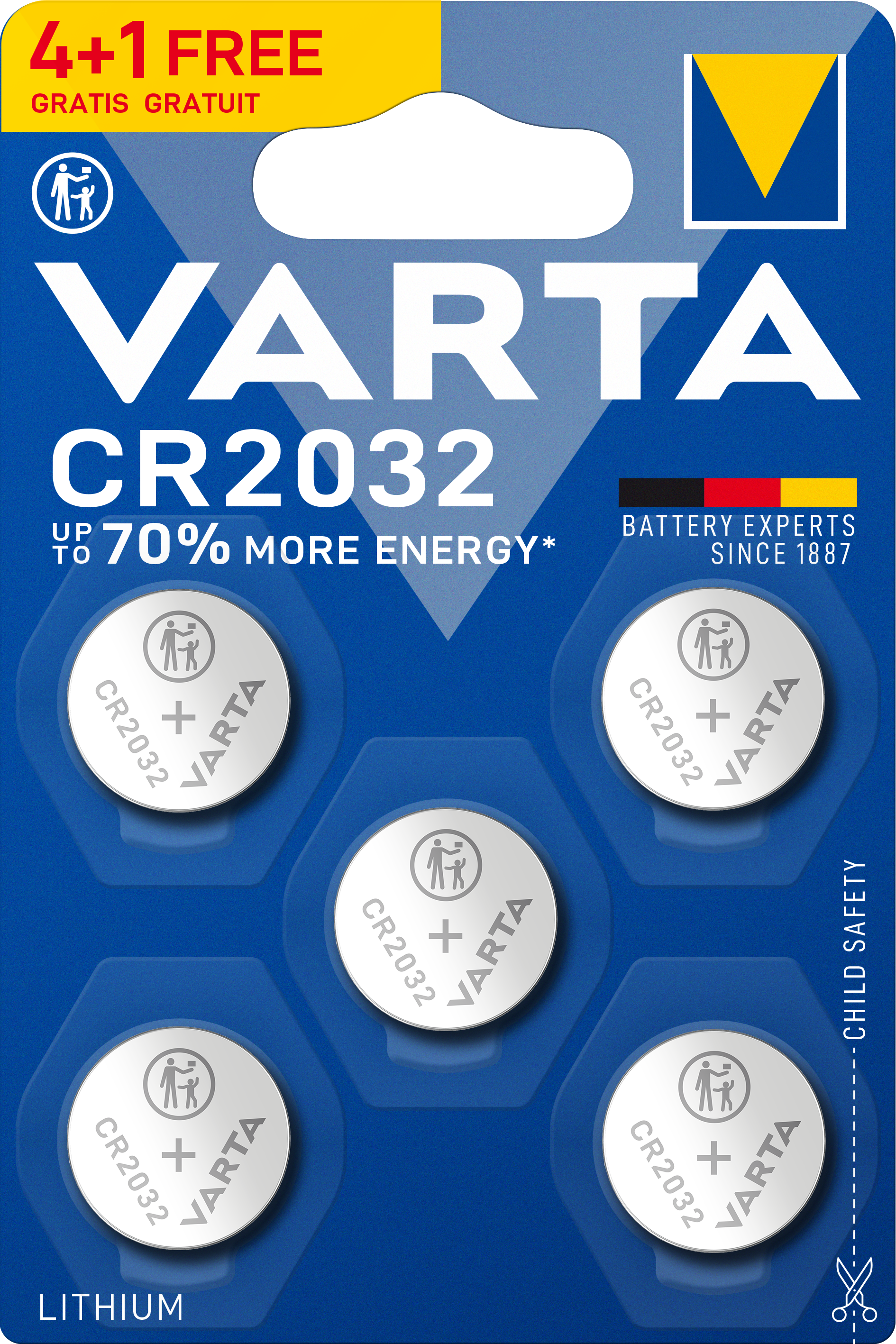 Pile électronique lithium CR2032 VARTA