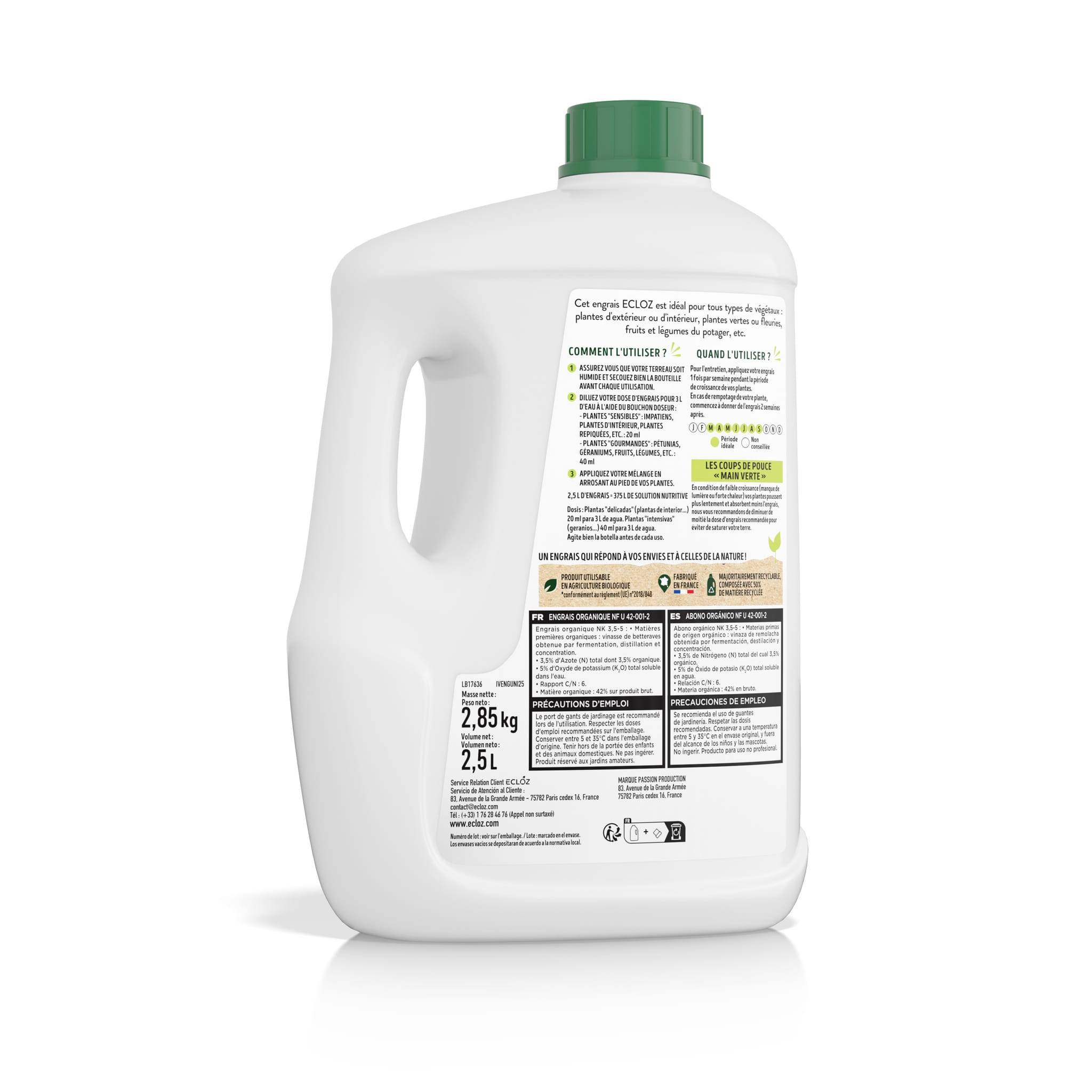 Ecloz - Fertilizante universal doble acción 2.5L - ECLOZ - Imagen 2