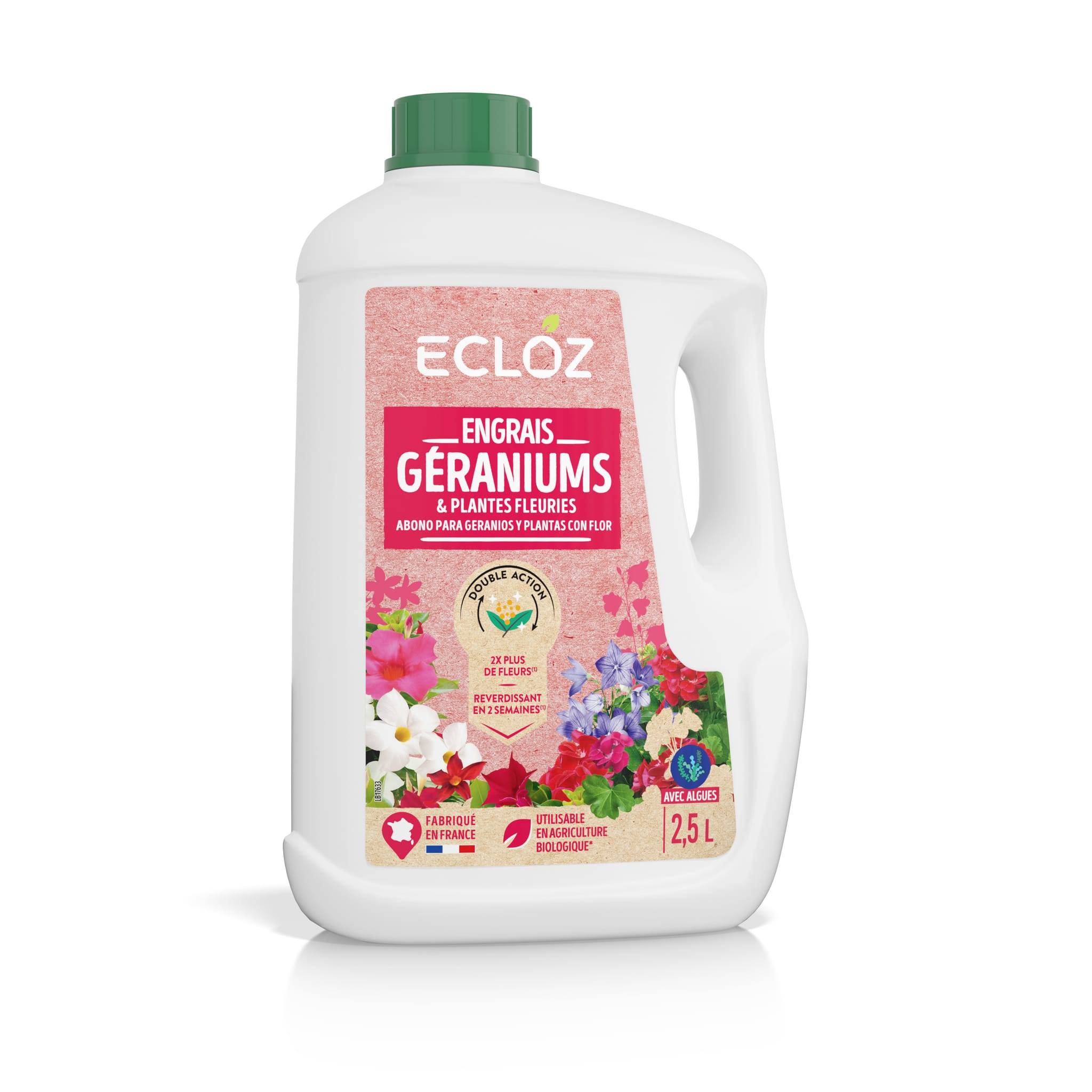 Ecloz - Engrais Plantes fleuries & Géraniums 2.5L - ECLOZ
