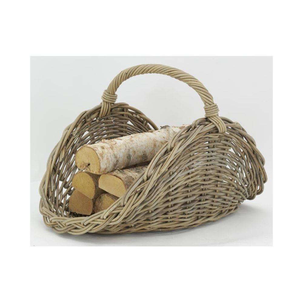 Panier à bûches poelet gris L.58 cm l.41 cm H.26 cm - Aubry gaspard - Imagen 6