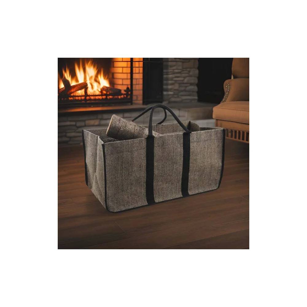 Sac à bûches jute naturel - Aubry Gaspard - Image 2