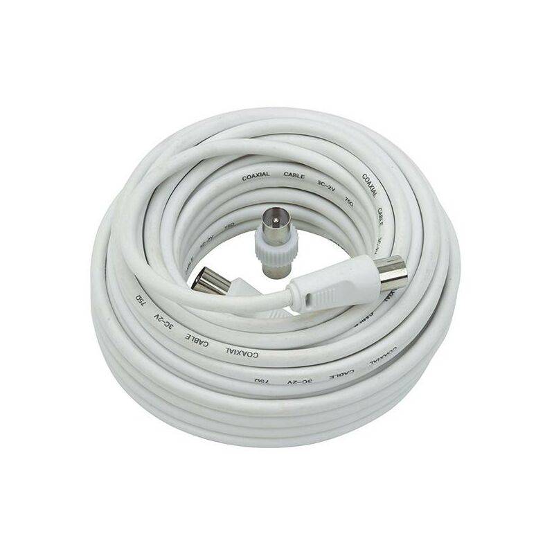 Câble coaxial TV L.10 m avec adaptateur - Imagen 1