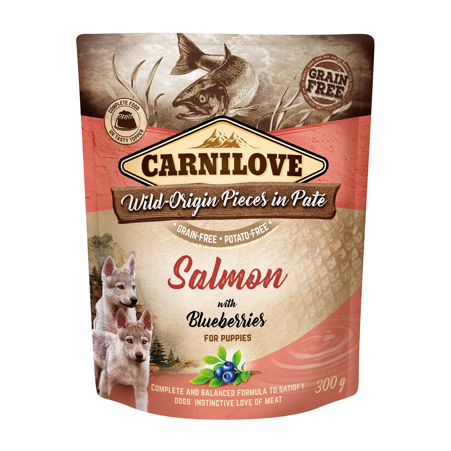 Carnilove - Pâtée chiot saumon et myrtilles - pochon de 300 g - CARNILOVE - Imagen 3
