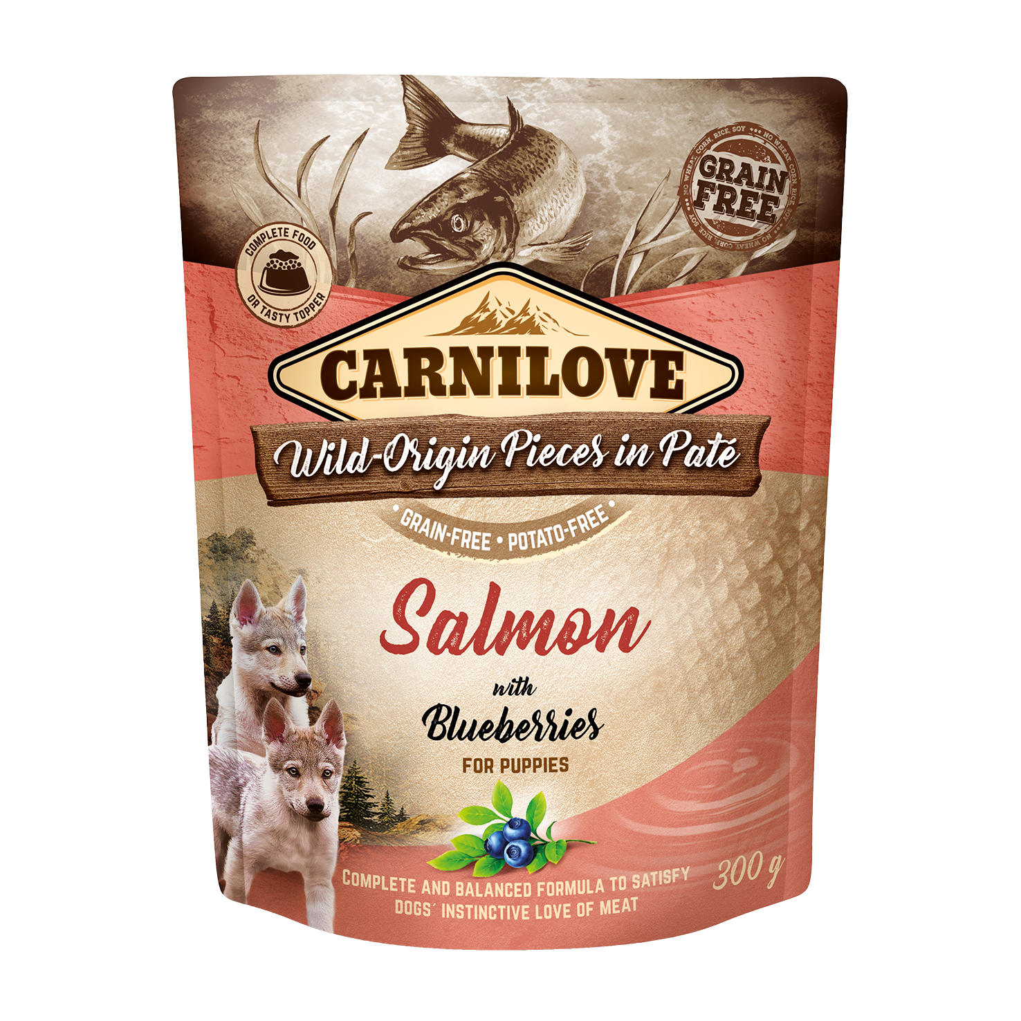 Carnilove - Pâtée chiot saumon et myrtilles - pochon de 300 g - CARNILOVE - Imagen 1