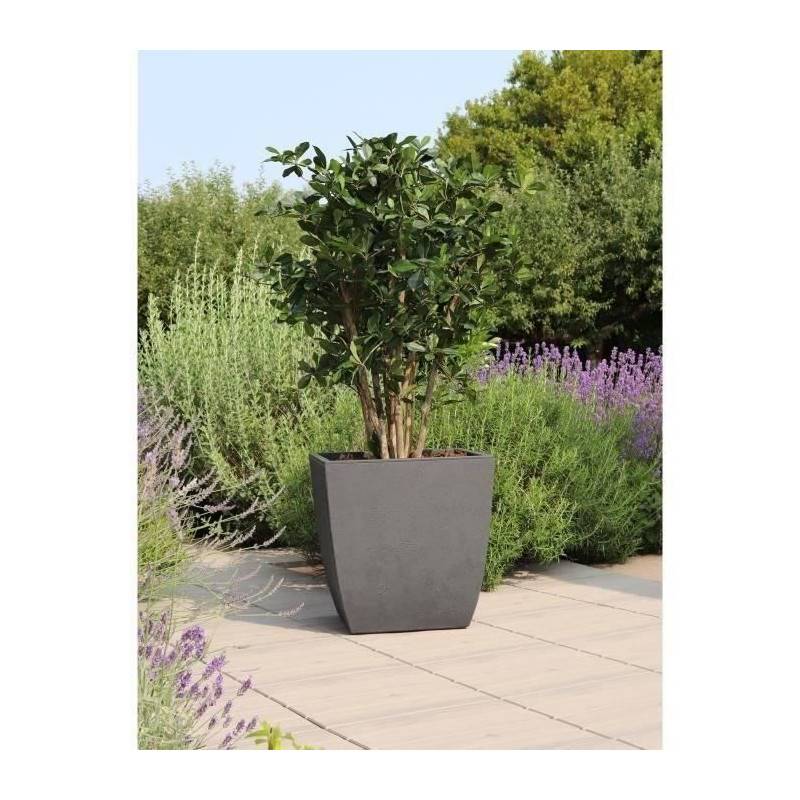 Bac à fleurs carré plastique gris anthracite L.43.5 l.43.5 H.44.2 cm Diva Basalt - Eda plastiques - Imagen 3