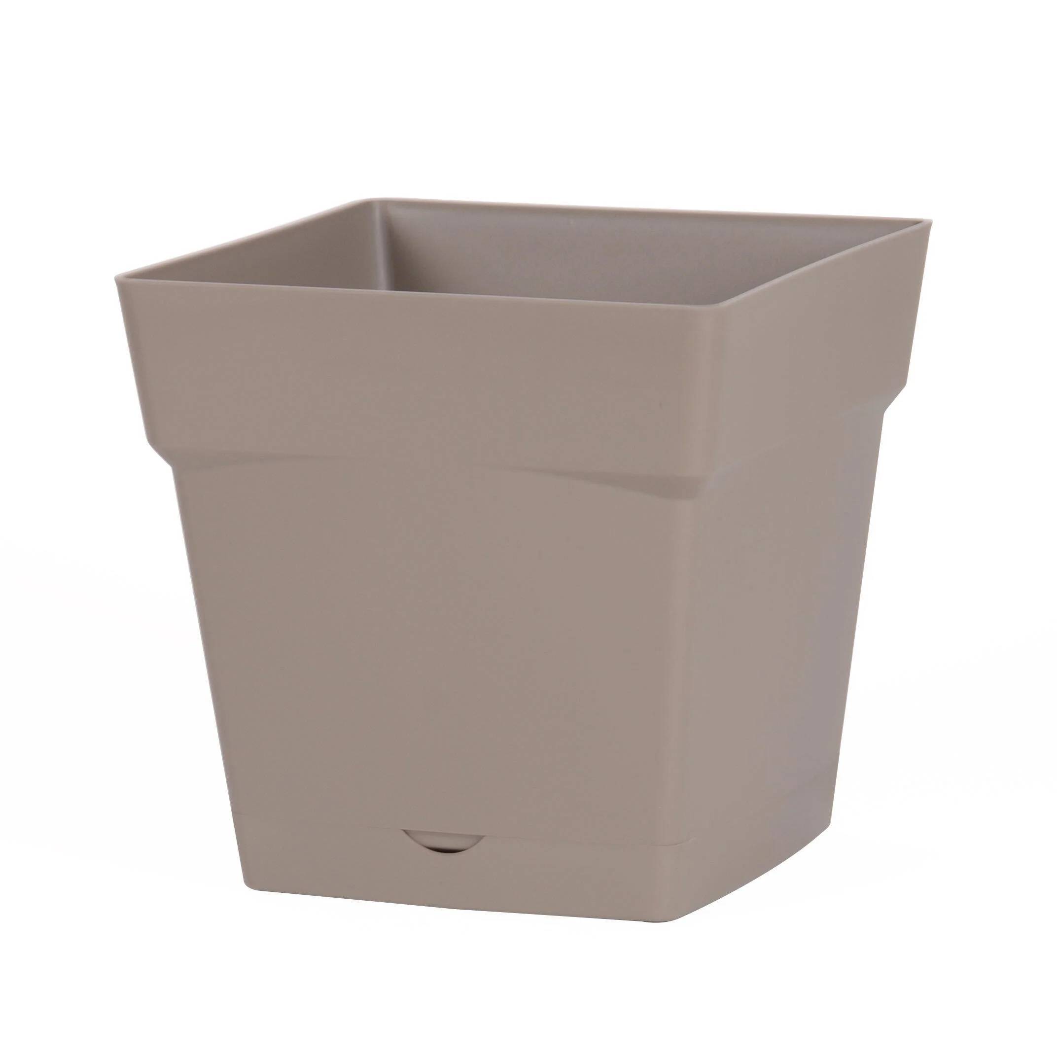 Pot carré Polypropylène Taupe 24,8 x 24,8 x 24 cm Toscane – EDA - Image 1