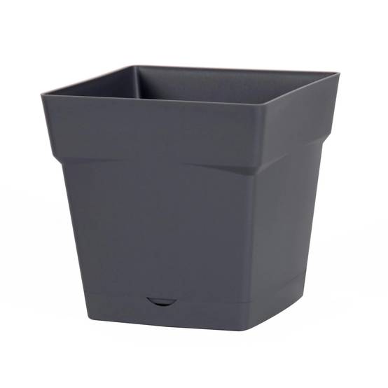 Pot carré polypropylène anthracite 25 cm TOSCANE – EDA - Image 1