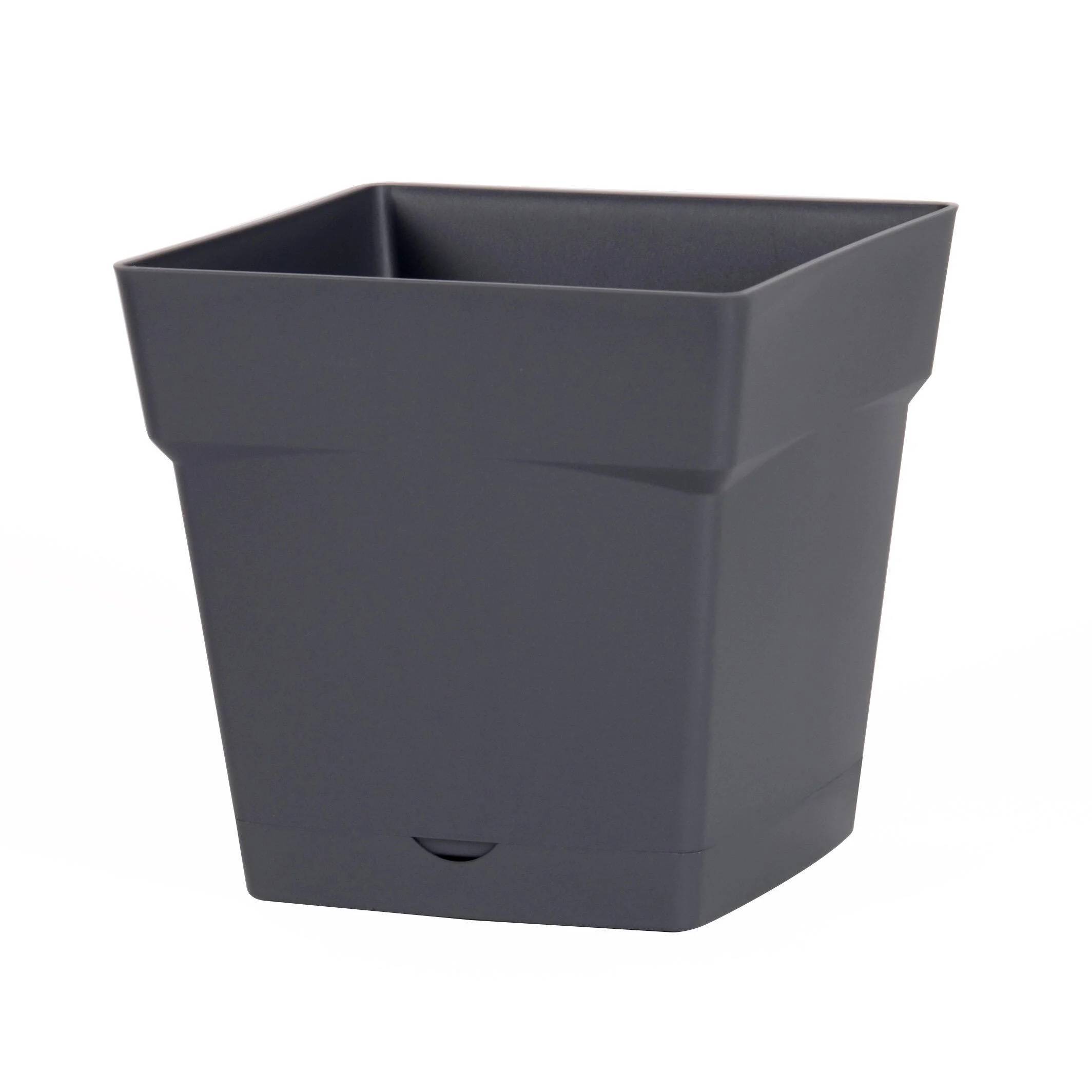 Pot carré polypropylène anthracite 25 cm TOSCANE – EDA