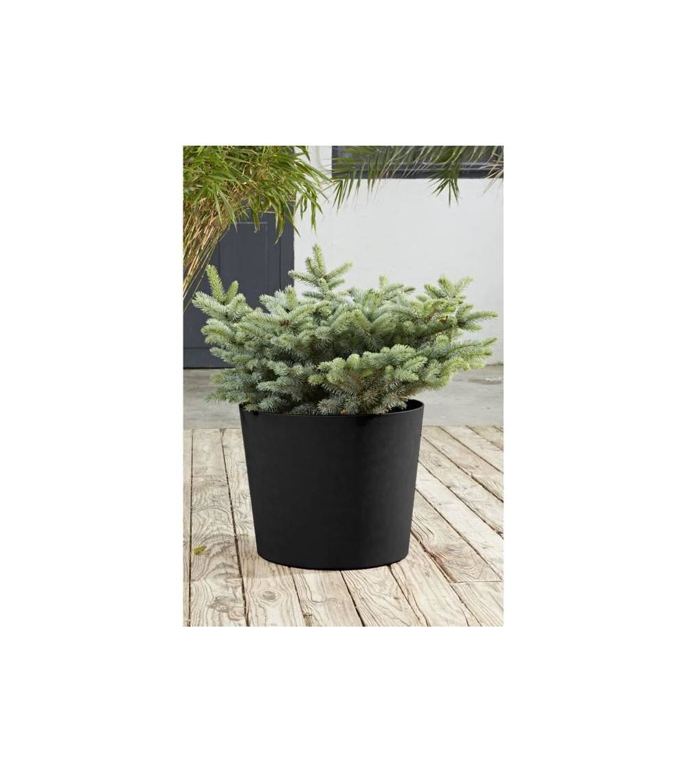 Pot de fleur conique graphite Ø40 cm H.40 cm modèle élégant - Poetic by eda - Image 2