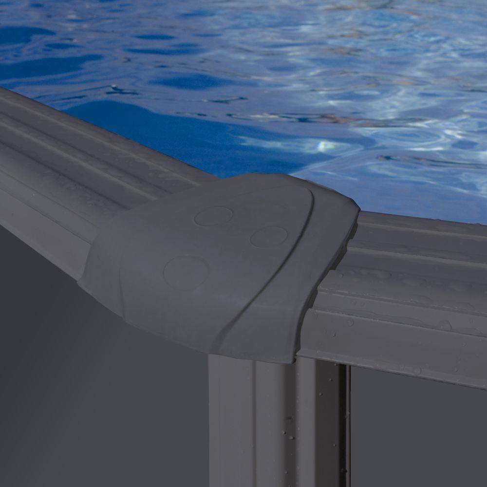 Gré - Piscine hors-sol acier gris anthracite 6,34 x 3,99 x H 1,22 m - GRÉ - Image 4