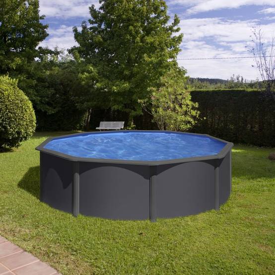 Gré - Piscine ronde acier gris anthracite - GRE - Image 6