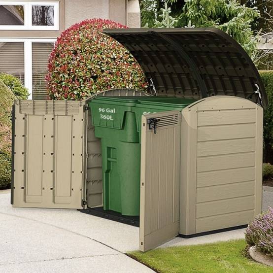 Coffre de jardin résine Arc beige 2000L - Image 6