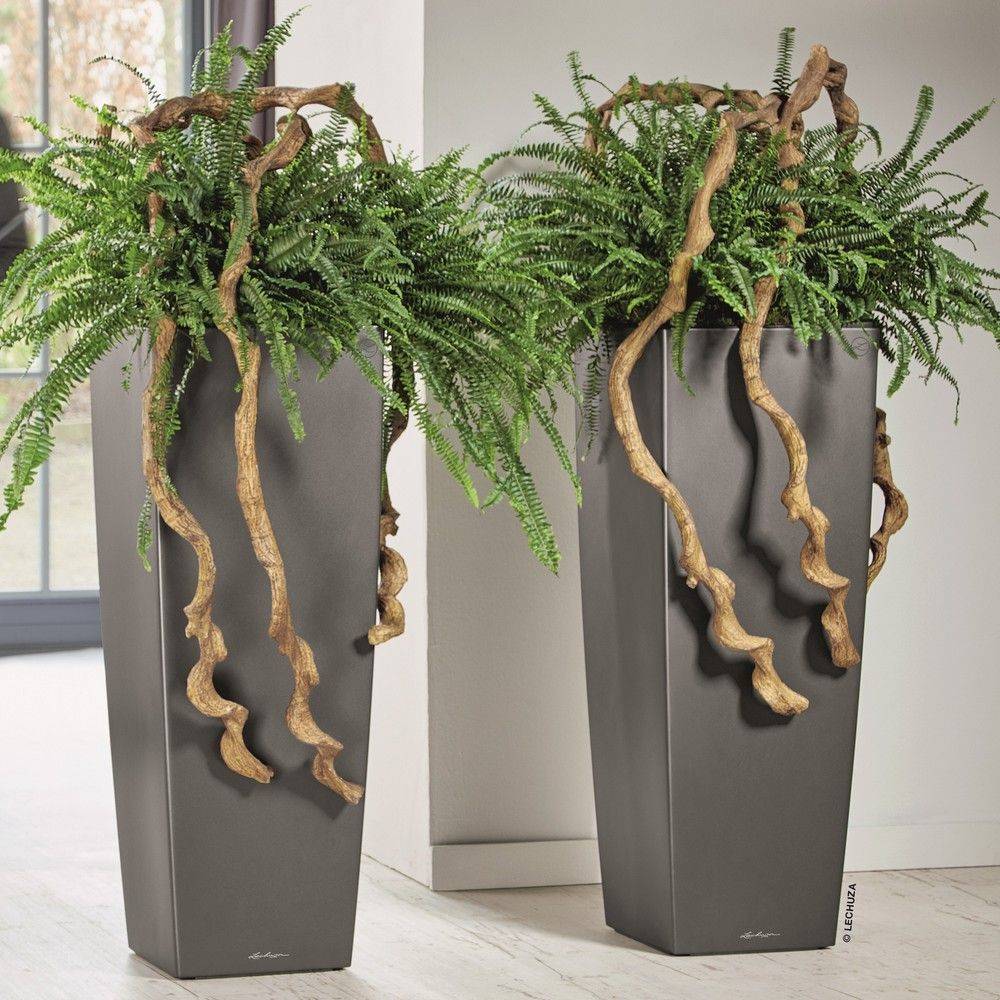 Lechuza - Jardinière Cubico Alto Premium 40 Plastique Charbon Métallisé 40 x 40 x 105 cm - LECHUZA - Image 3