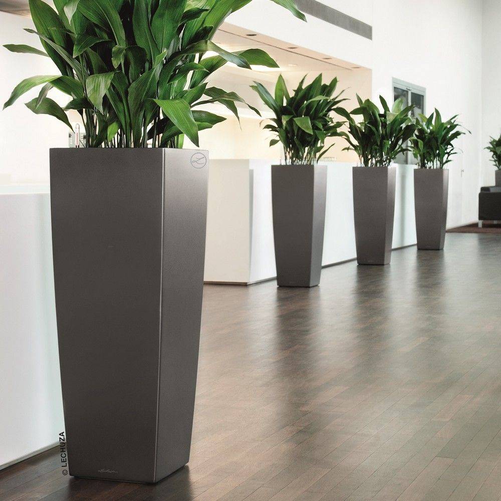 Lechuza - Jardinière Cubico Alto Premium 40 Plastique Charbon Métallisé 40 x 40 x 105 cm - LECHUZA - Image 2