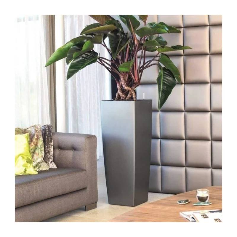 Lechuza - Jardinière Cubico Alto Premium 40 Plastique Charbon Métallisé 40 x 40 x 105 cm - LECHUZA - Image 9