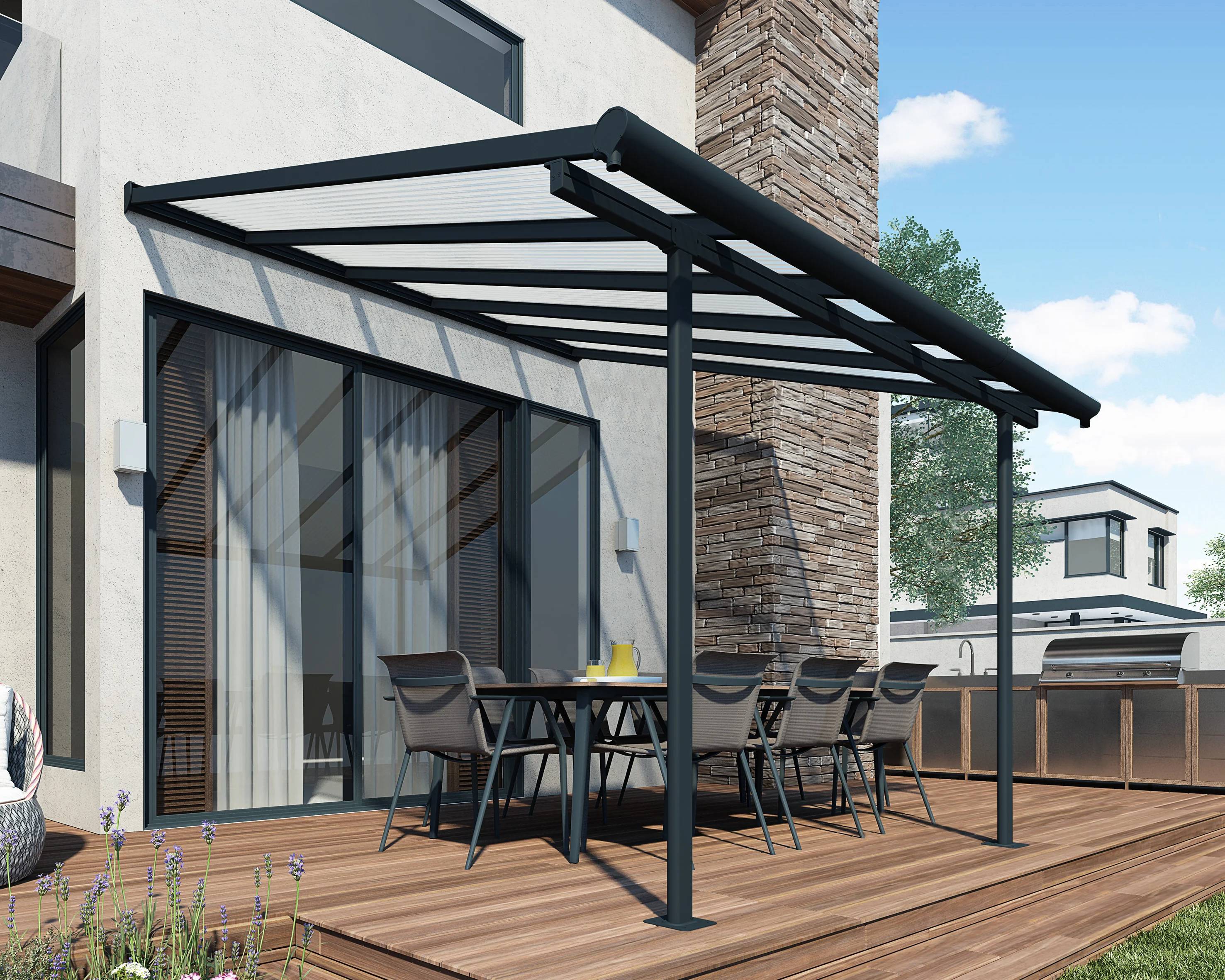 Canopia by Palram - Pergola Adossée Aluminium Gris - PALRAM CANOPIA - Image 8