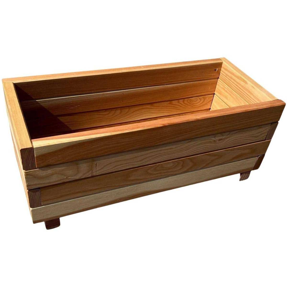 Robin Hood® - Jardinière rectangulaire en bois de mélèze naturel L.70 cm l.30 cm H.27.5 cm - Robin hood