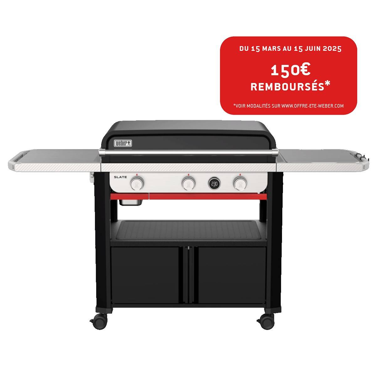 Weber - Plancha 76 cm sur chariot