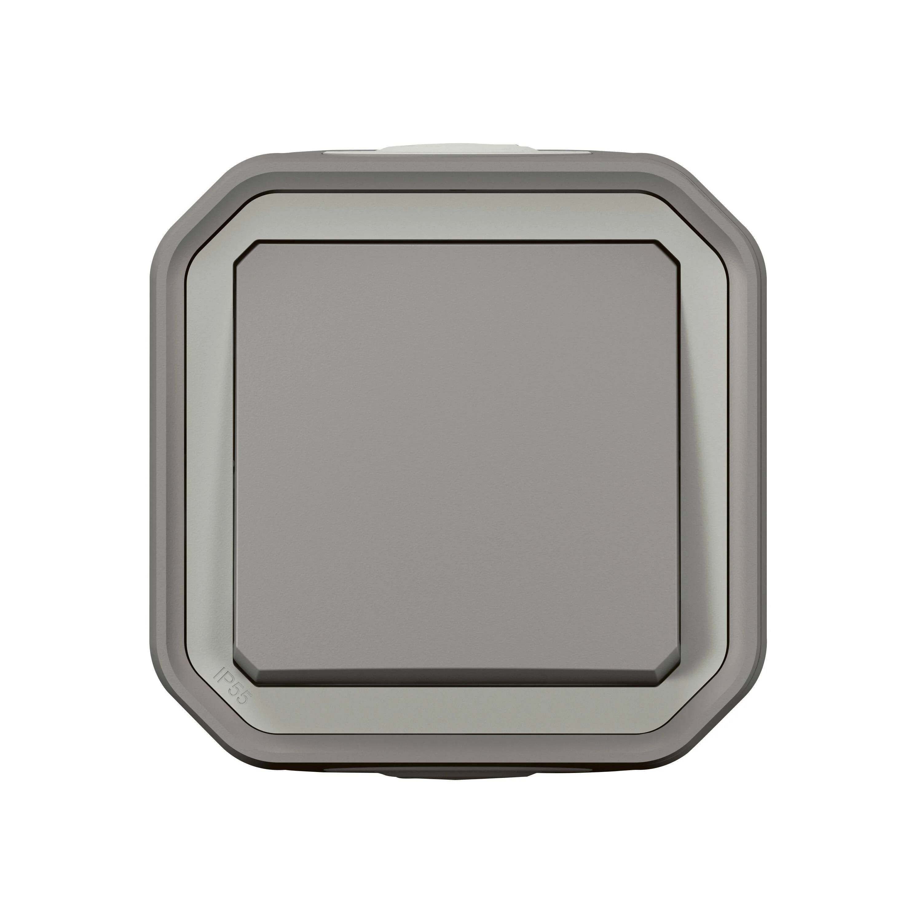 Interrupteur va-et-vient étanche gris Plexo saillie - LEGRAND - Image 1